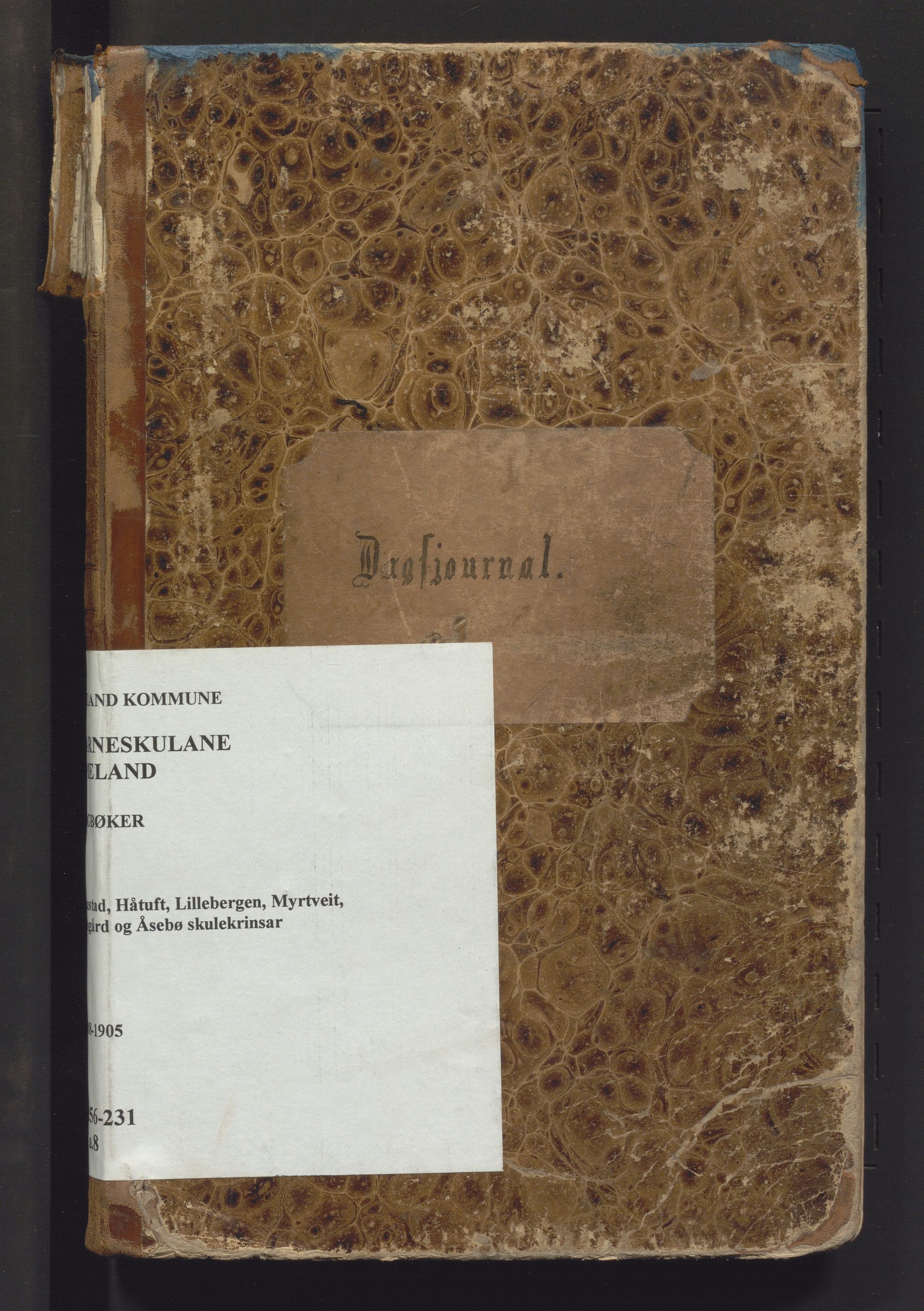 Meland kommune. Barneskulane, IKAH/1256-231/G/Ga/L0008: Dagbok for Gaustda, Håtuft, Lillebergen, Myrtveit, Rifsgård, Åsebø, 1888-1905