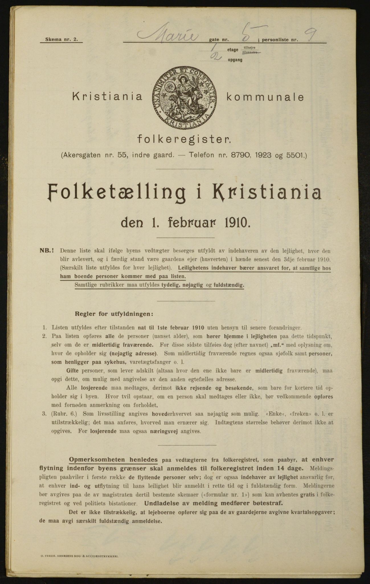 OBA, Municipal Census 1910 for Kristiania, 1910, p. 60753