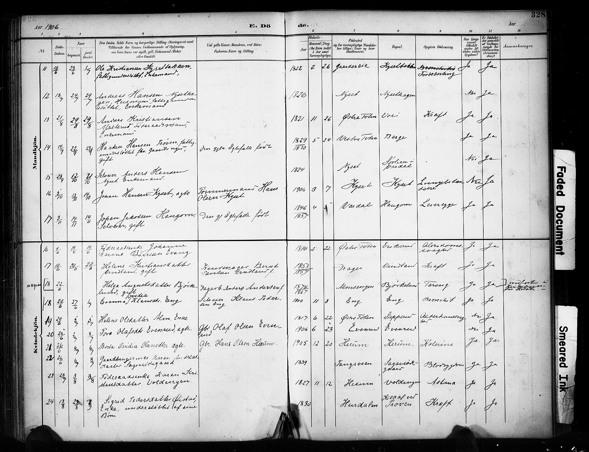 Vestre Toten prestekontor, AV/SAH-PREST-108/H/Ha/Haa/L0011: Parish register (official) no. 11, 1895-1906, p. 328