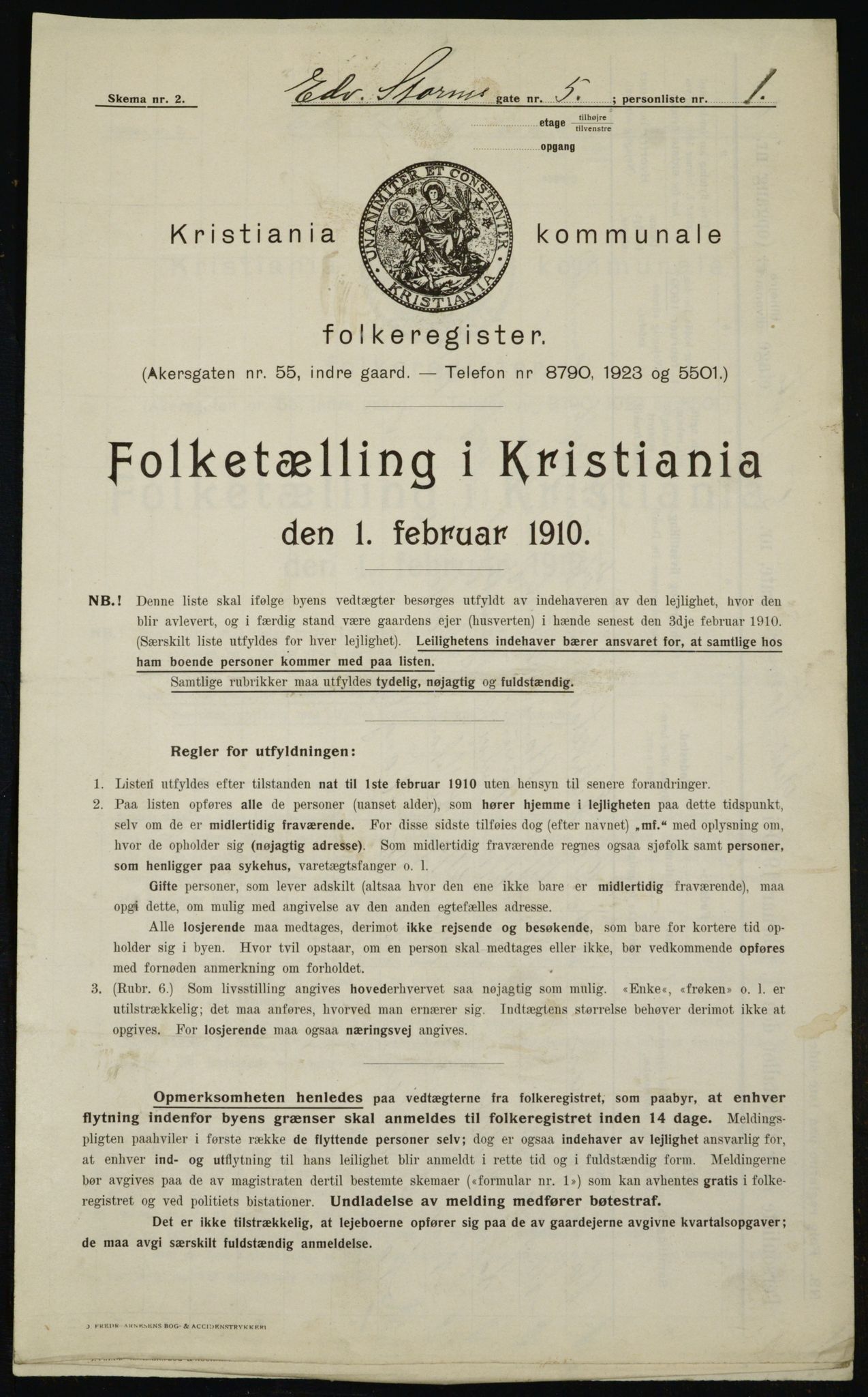 OBA, Municipal Census 1910 for Kristiania, 1910, p. 17782