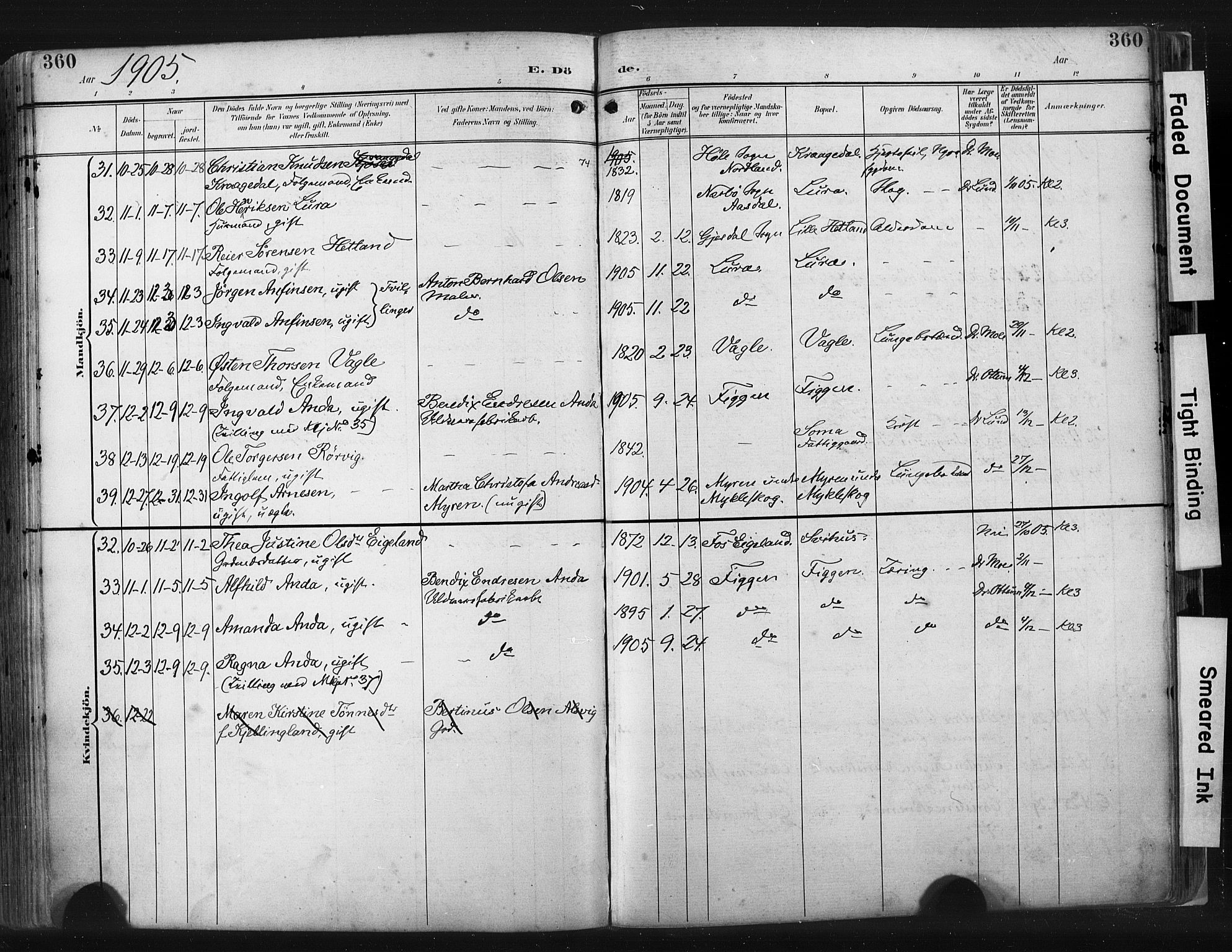 Høyland sokneprestkontor, SAST/A-101799/001/30BA/L0015: Parish register (official) no. A 14, 1899-1911, p. 360