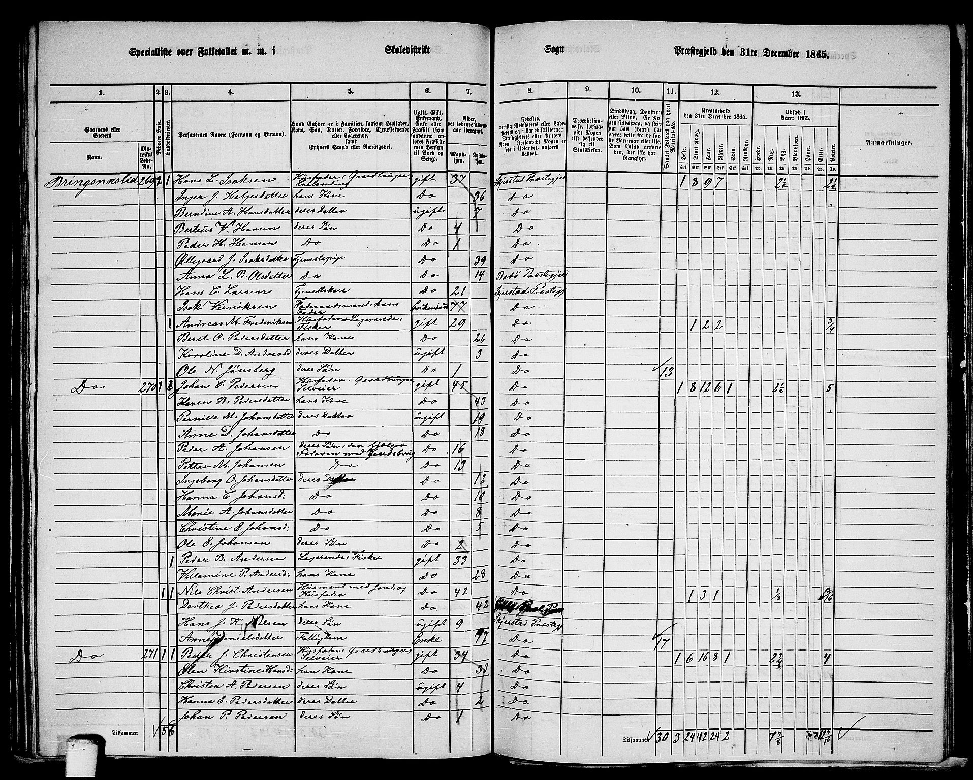 RA, 1865 census for Skjerstad, 1865, p. 126