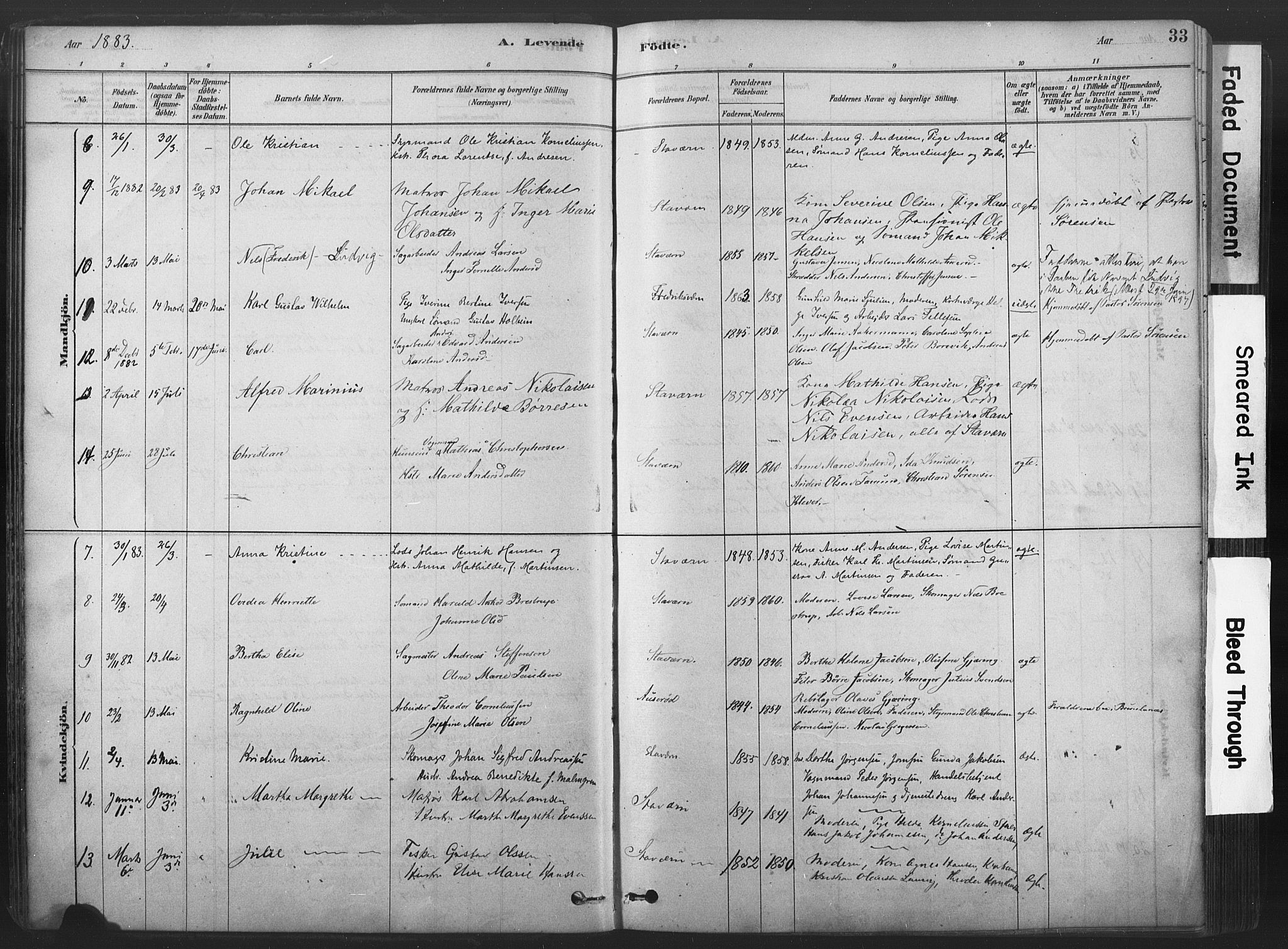 Stavern kirkebøker, AV/SAKO-A-318/F/Fa/L0008: Parish register (official) no. 8, 1878-1905, p. 33