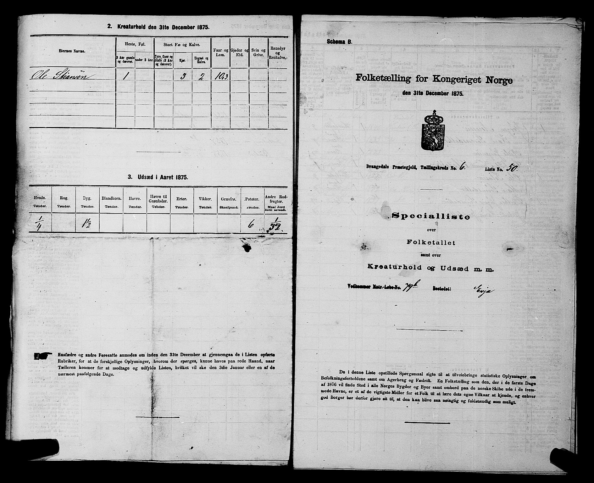 SAKO, 1875 census for 0817P Drangedal, 1875, p. 641