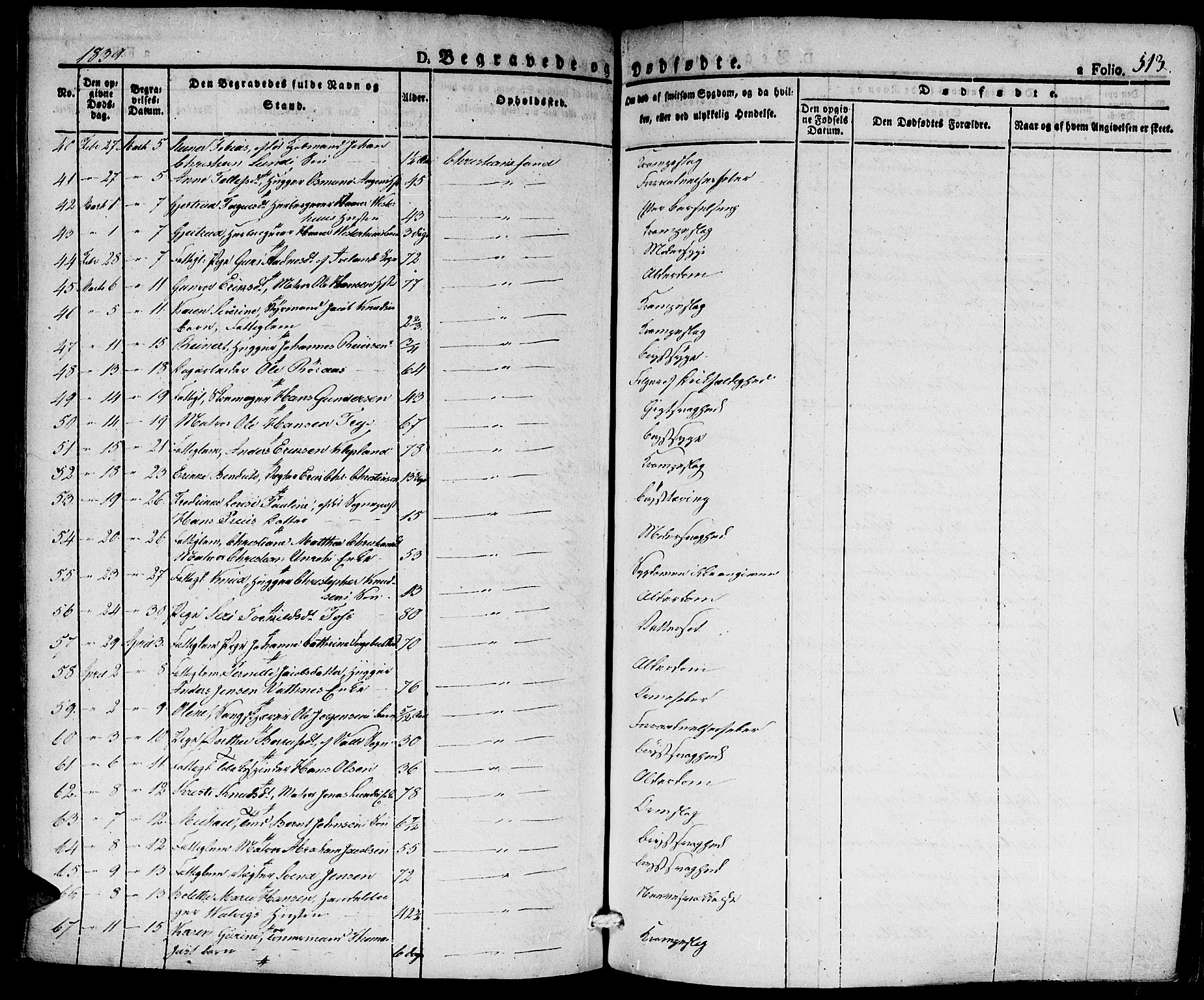 Kristiansand domprosti, AV/SAK-1112-0006/F/Fa/L0011: Parish register (official) no. A 11, 1827-1841, p. 513