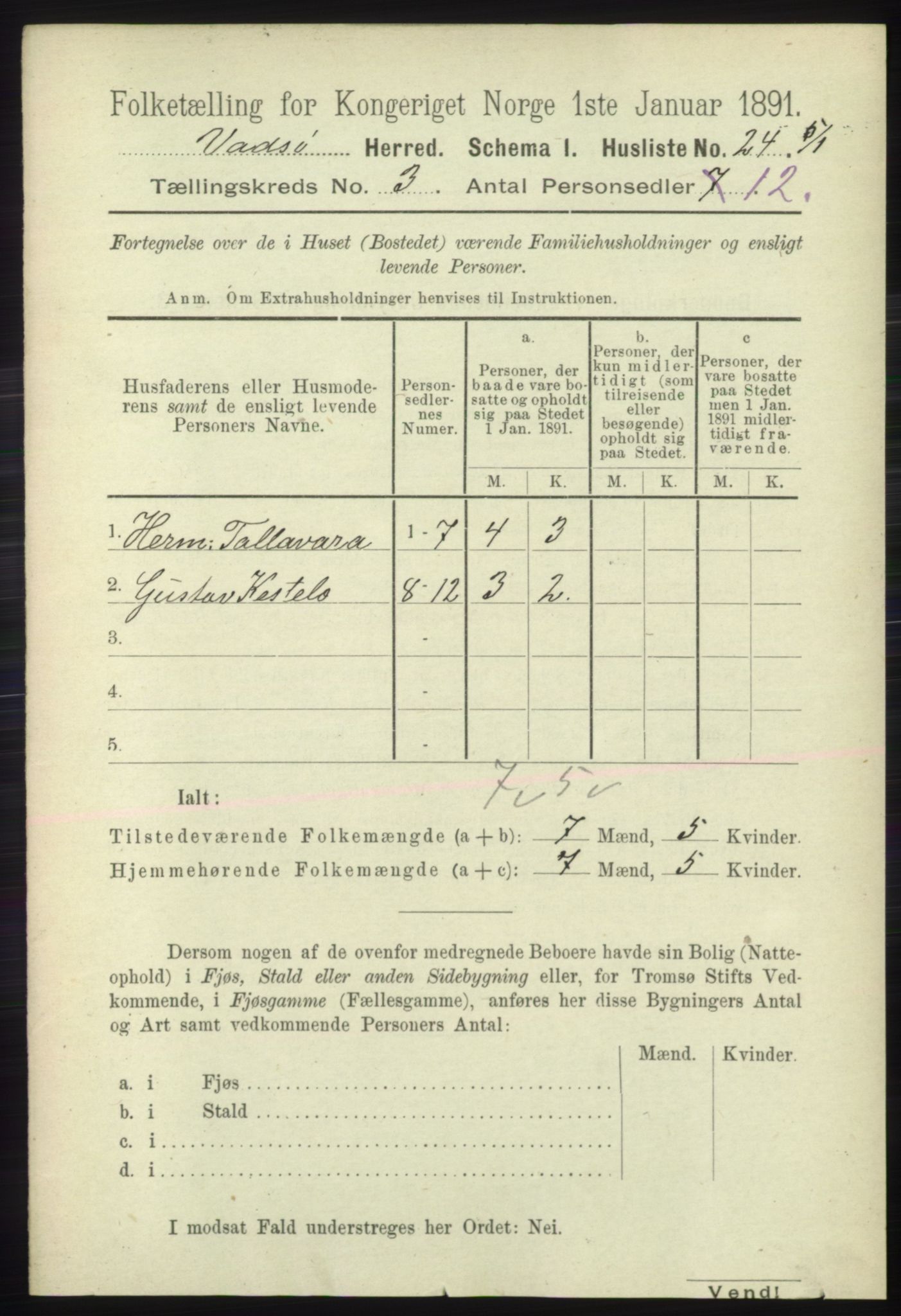 RA, 1891 census for 2029 Vadsø, 1891, p. 793