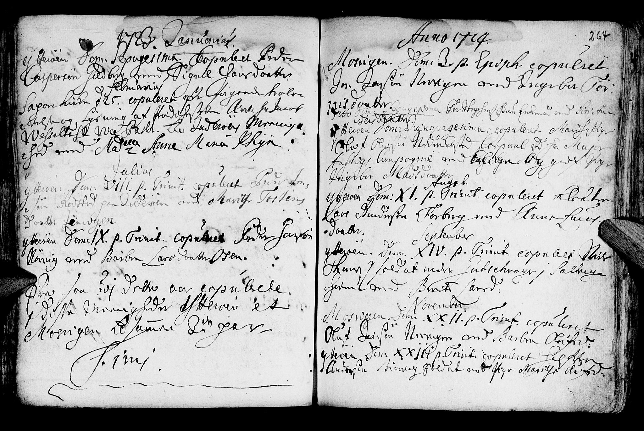 Ministerialprotokoller, klokkerbøker og fødselsregistre - Nord-Trøndelag, SAT/A-1458/722/L0215: Parish register (official) no. 722A02, 1718-1755, p. 264
