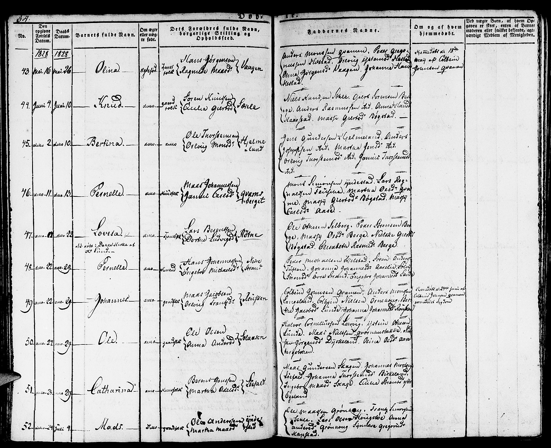 Gaular sokneprestembete, SAB/A-80001/H/Haa: Parish register (official) no. A 3, 1821-1840, p. 54