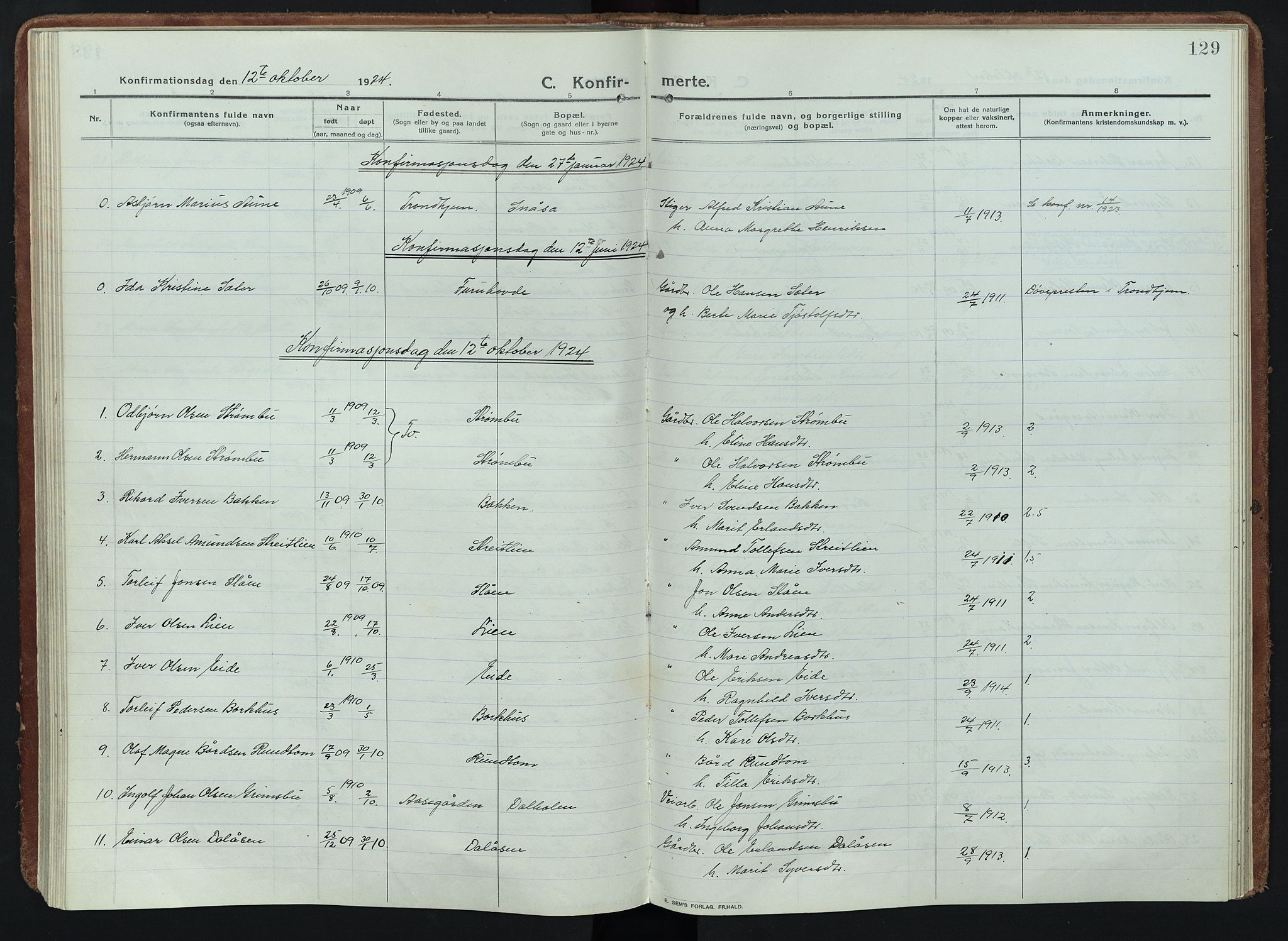 Alvdal prestekontor, AV/SAH-PREST-060/H/Ha/Haa/L0005: Parish register (official) no. 5, 1913-1930, p. 129