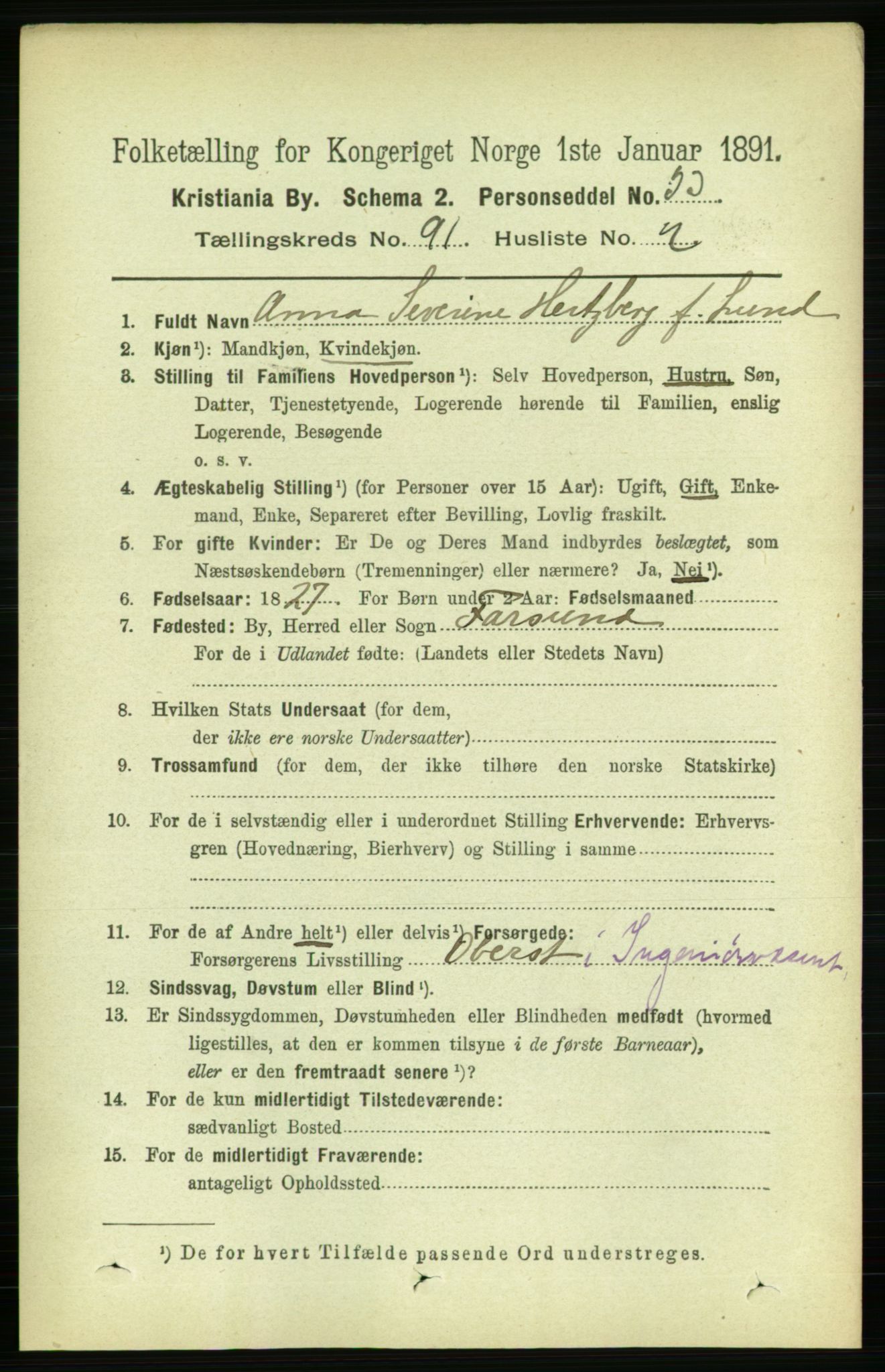 RA, 1891 census for 0301 Kristiania, 1891, p. 44672