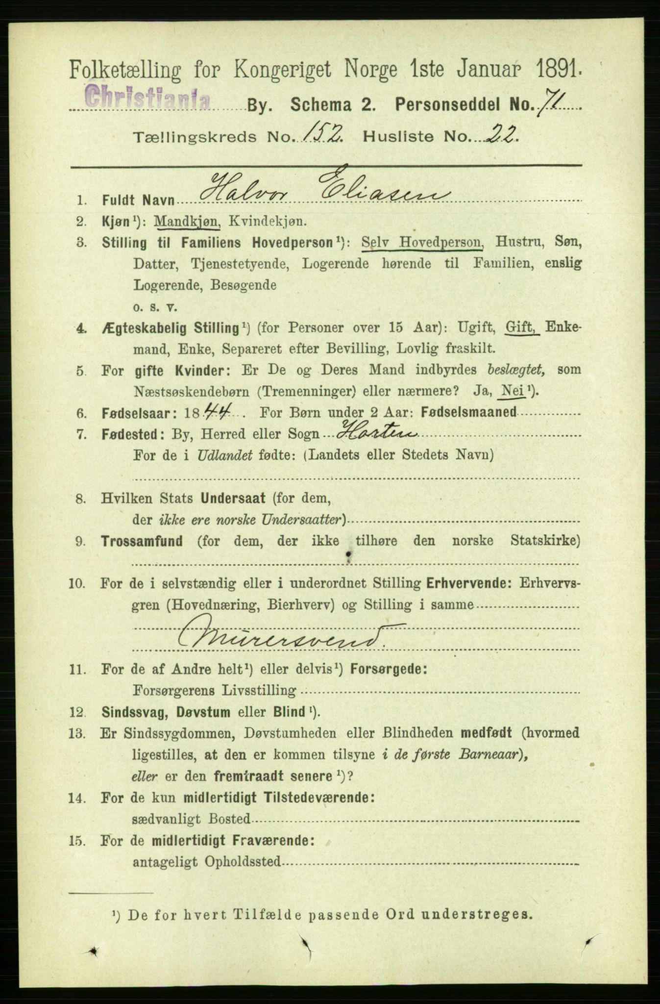 RA, 1891 census for 0301 Kristiania, 1891, p. 85913