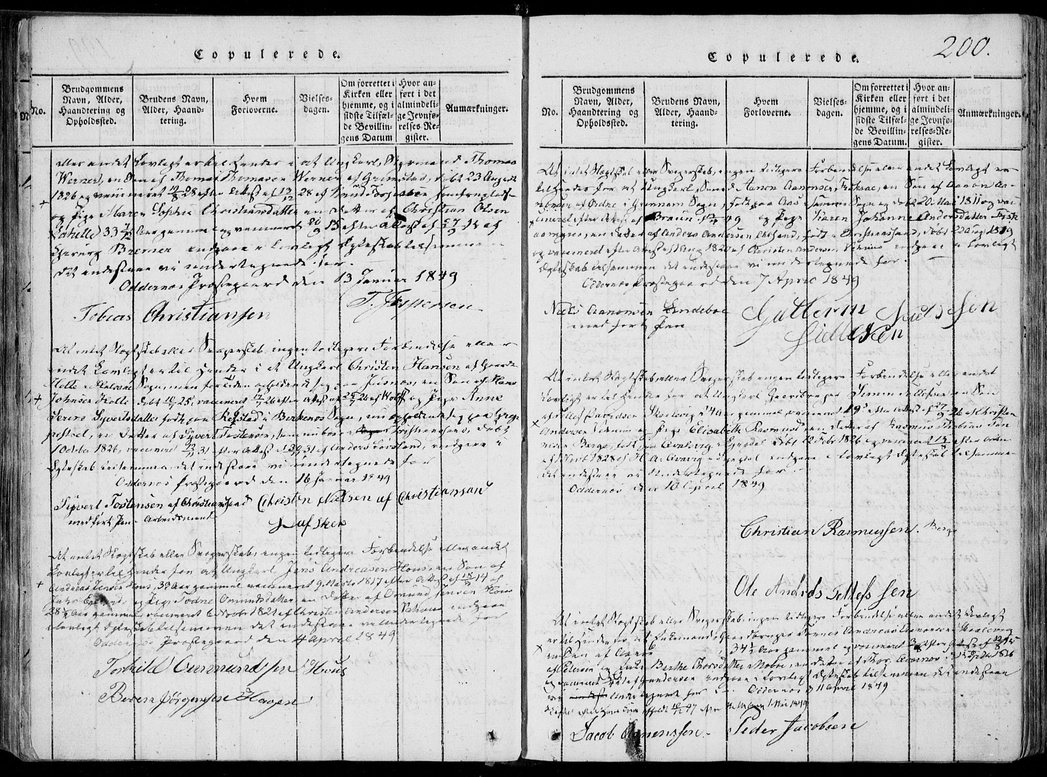 Oddernes sokneprestkontor, AV/SAK-1111-0033/F/Fa/Faa/L0005: Parish register (official) no. A 5, 1820-1838, p. 200