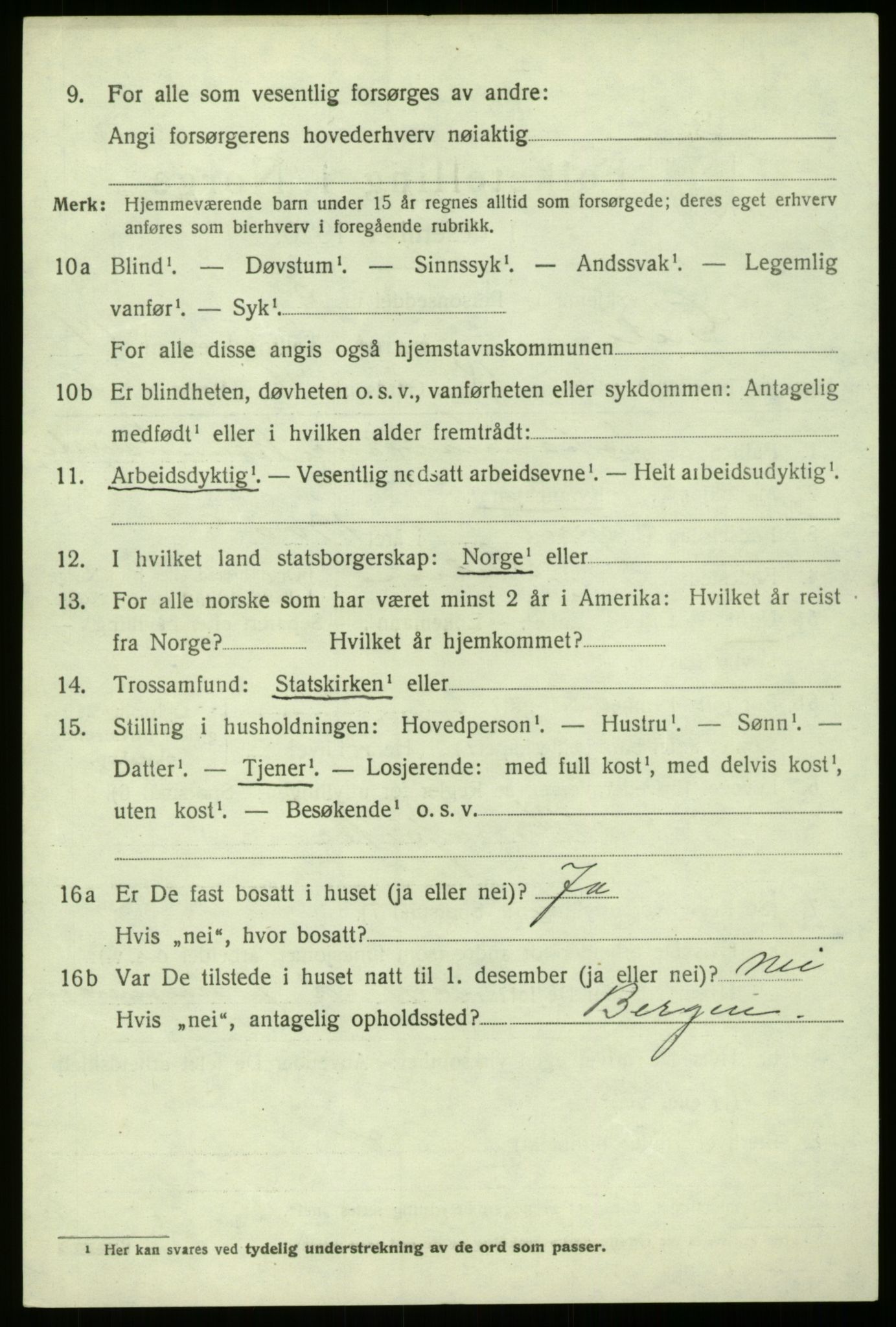 SAB, 1920 census for Gulen, 1920, p. 6420