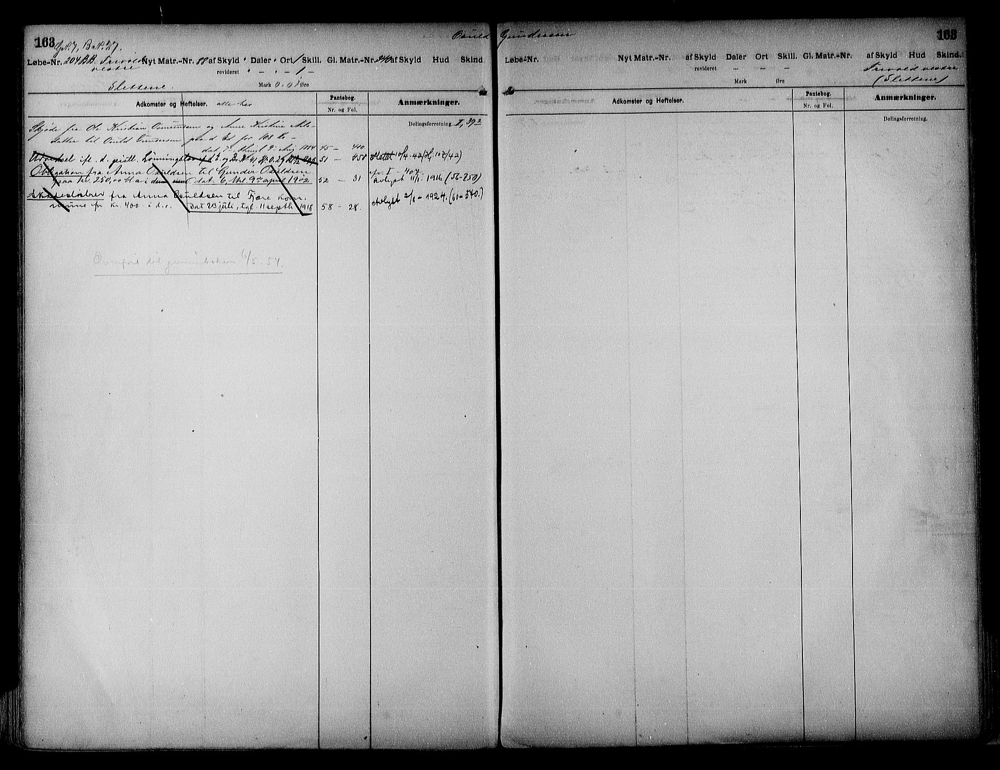 Vestre Nedenes/Sand sorenskriveri, SAK/1221-0010/G/Ga/L0017: Mortgage register no. 13a, 1872-1956, p. 163