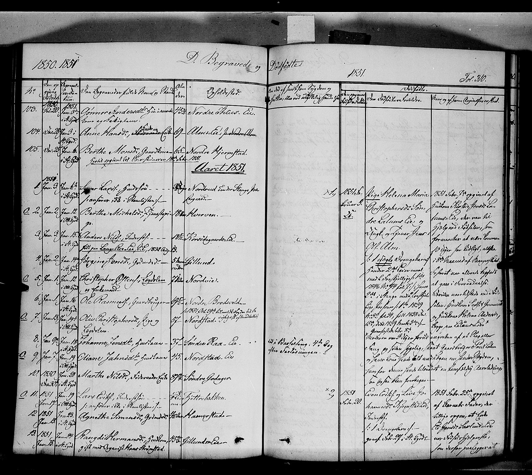 Stange prestekontor, SAH/PREST-002/K/L0011: Parish register (official) no. 11, 1846-1852, p. 310