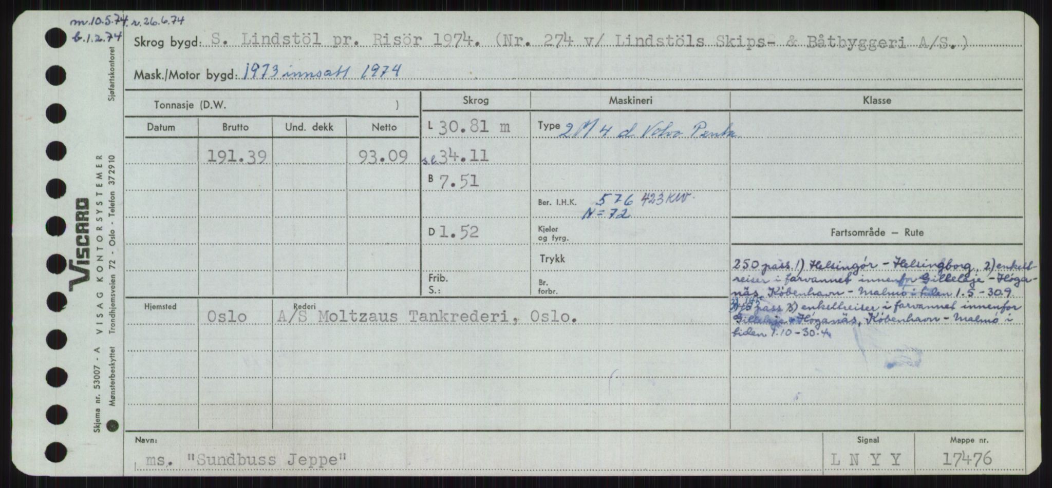 Sjøfartsdirektoratet med forløpere, Skipsmålingen, RA/S-1627/H/Ha/L0005/0002: Fartøy, S-Sven / Fartøy, Skjo-Sven, p. 765