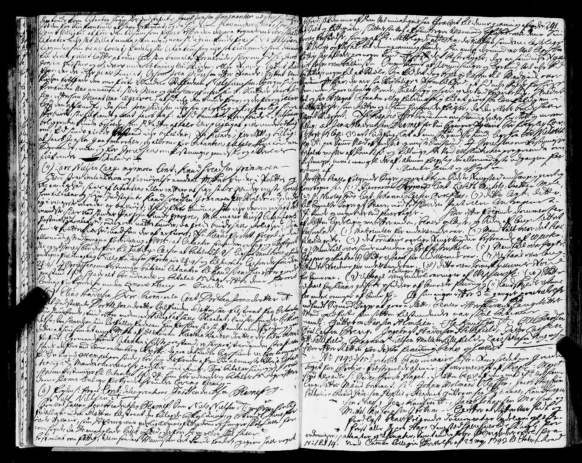 Helgeland sorenskriveri, AV/SAT-A-0004/1/1A/L0012: Tingbok 12B, 1743-1745, p. 290b-291a