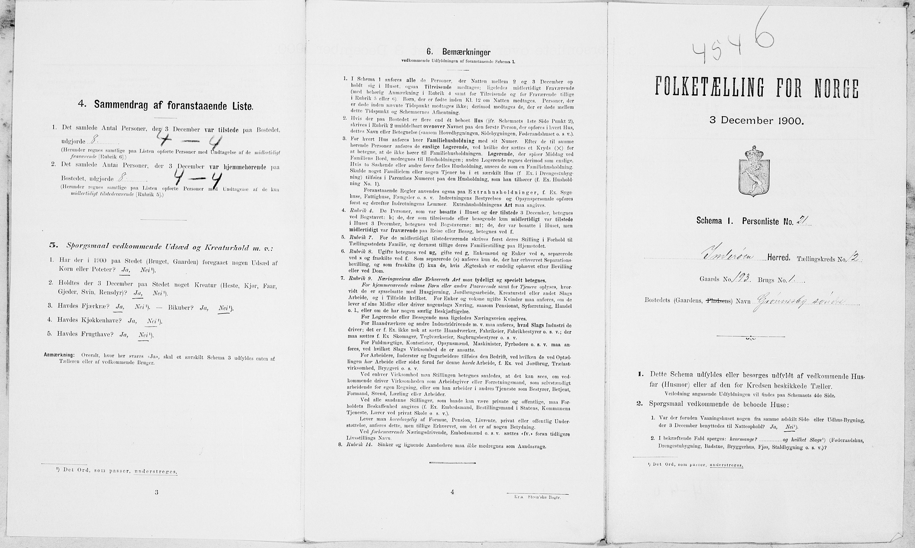 SAT, 1900 census for Inderøy, 1900, p. 1492