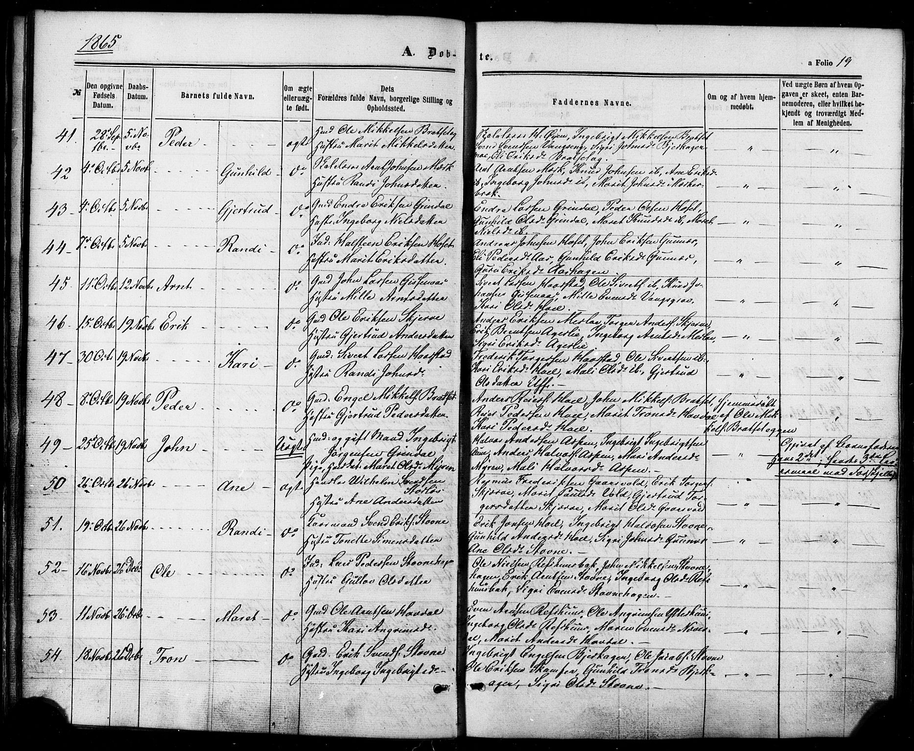 Ministerialprotokoller, klokkerbøker og fødselsregistre - Sør-Trøndelag, AV/SAT-A-1456/674/L0870: Parish register (official) no. 674A02, 1861-1879, p. 19