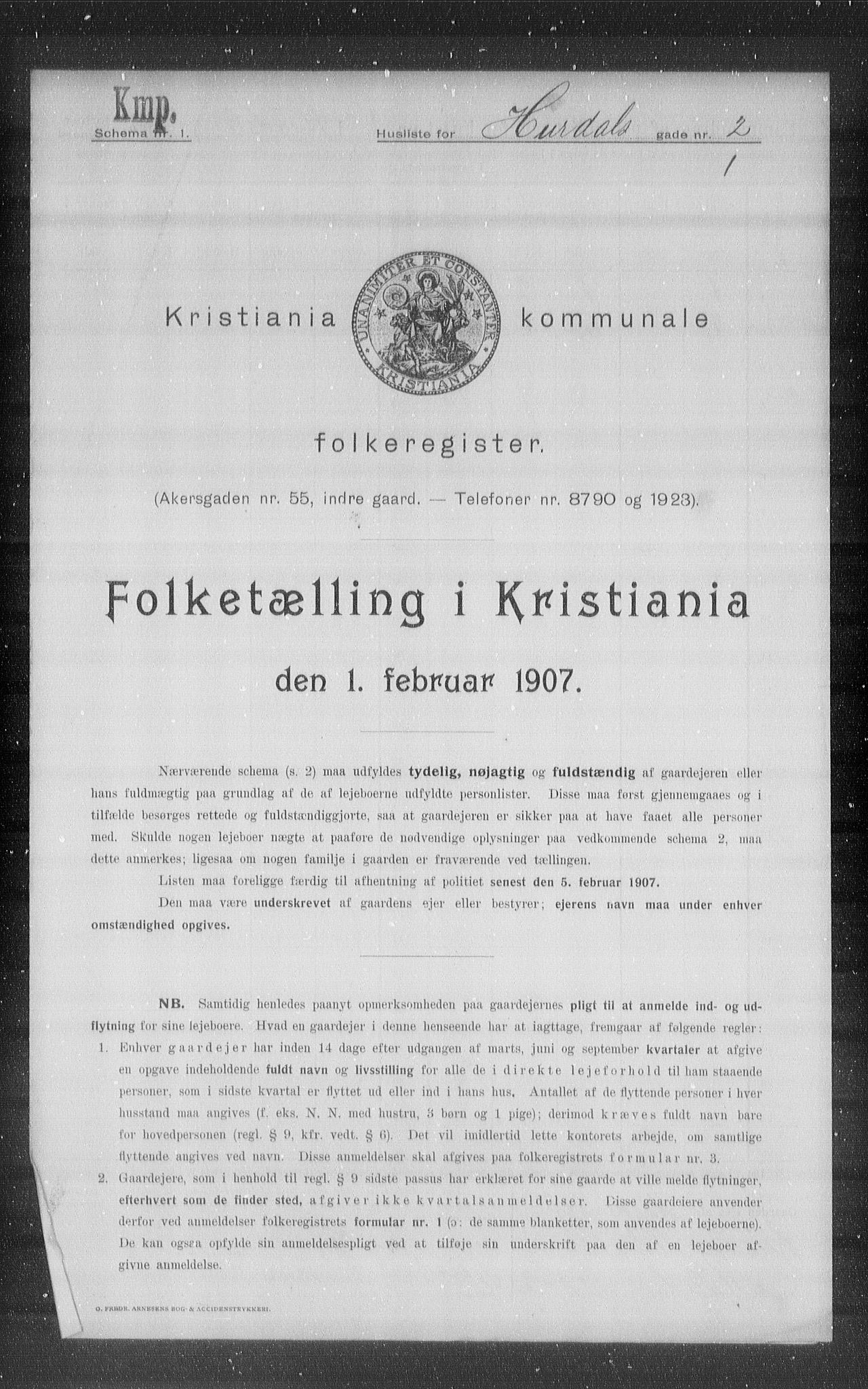 OBA, Municipal Census 1907 for Kristiania, 1907, p. 21674