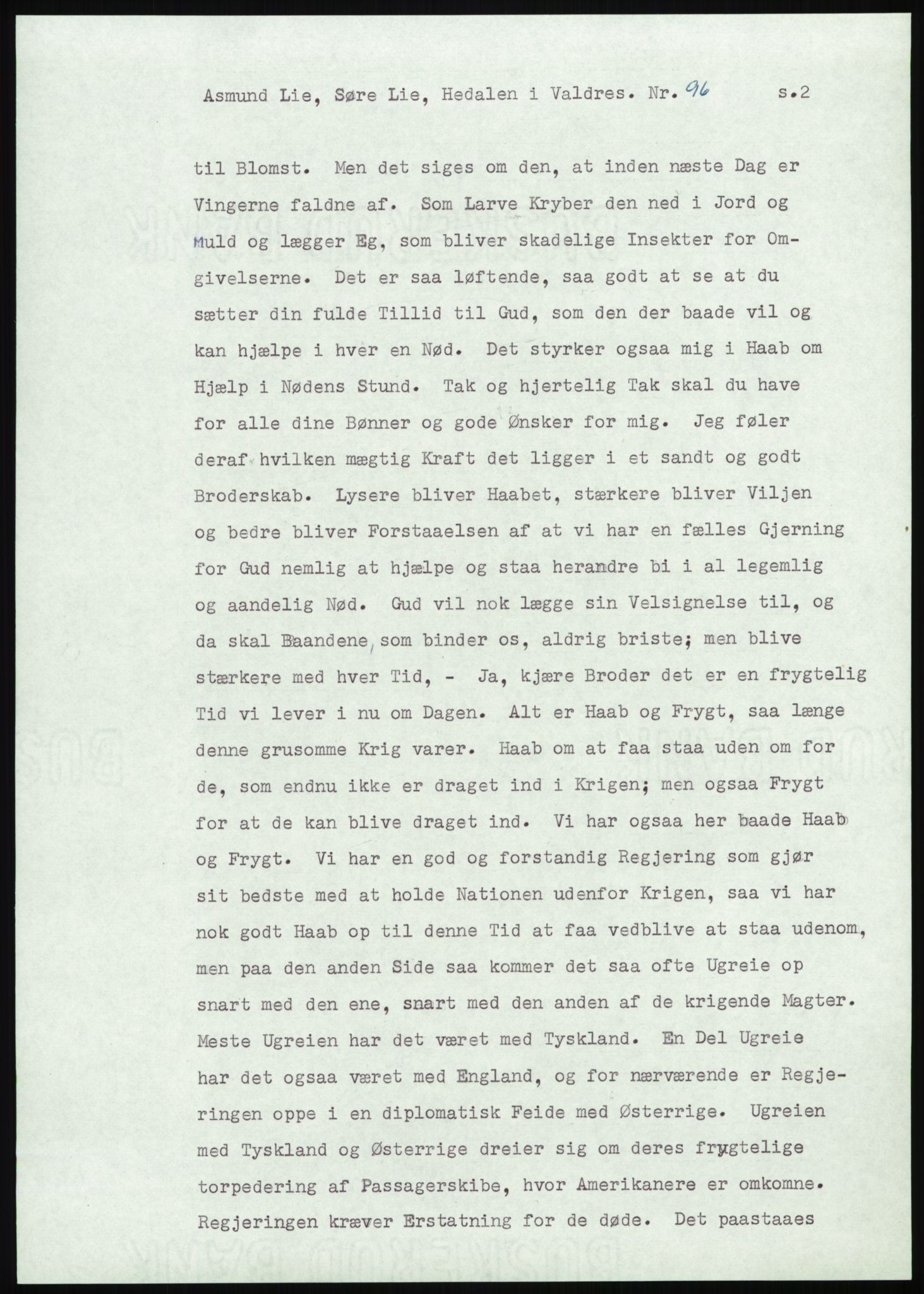 Samlinger til kildeutgivelse, Amerikabrevene, AV/RA-EA-4057/F/L0013: Innlån fra Oppland: Lie (brevnr 79-115) - Nordrum, 1838-1914, p. 233