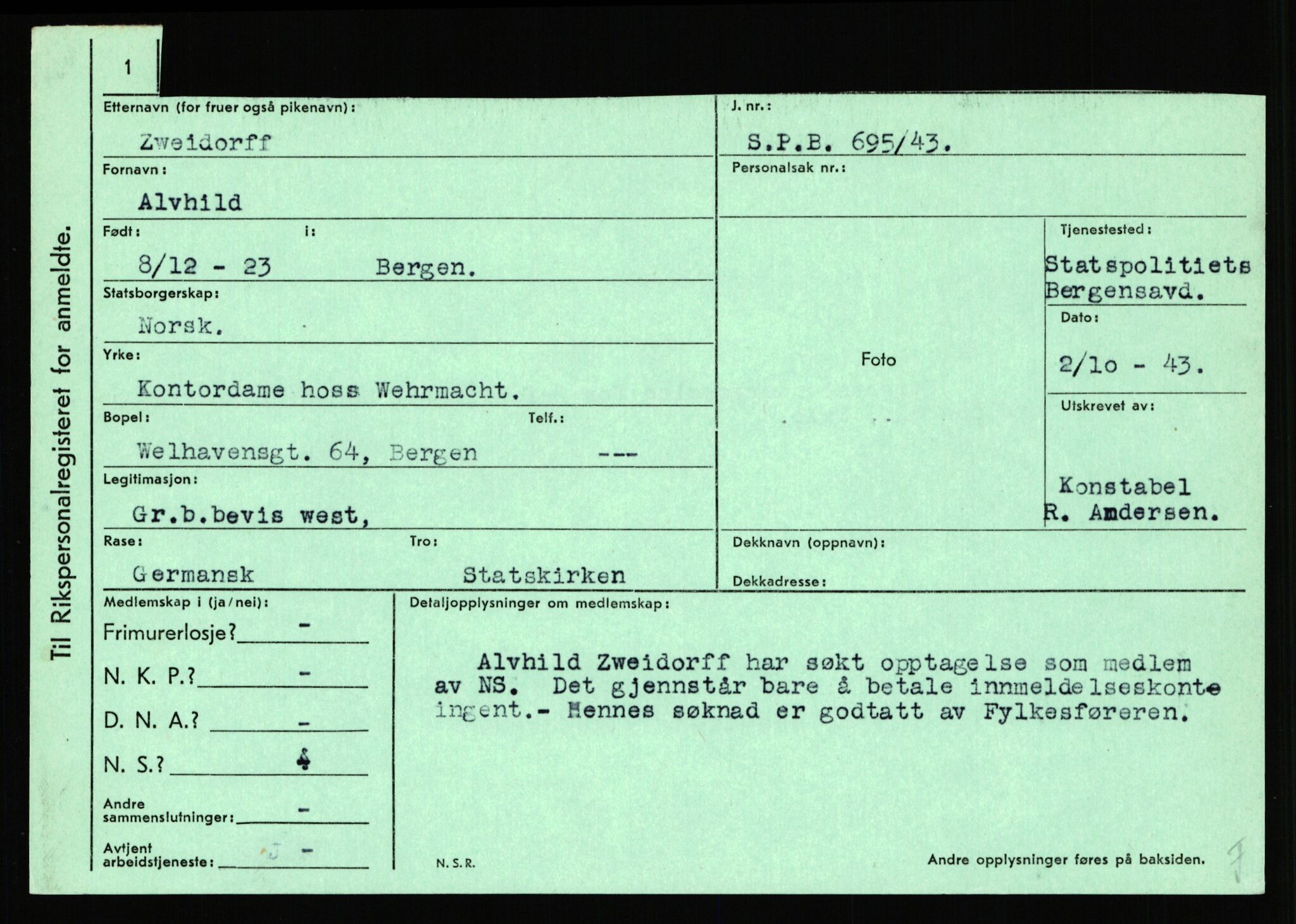 Statspolitiet - Hovedkontoret / Osloavdelingen, AV/RA-S-1329/C/Ca/L0016: Uberg - Øystese, 1943-1945, p. 3344