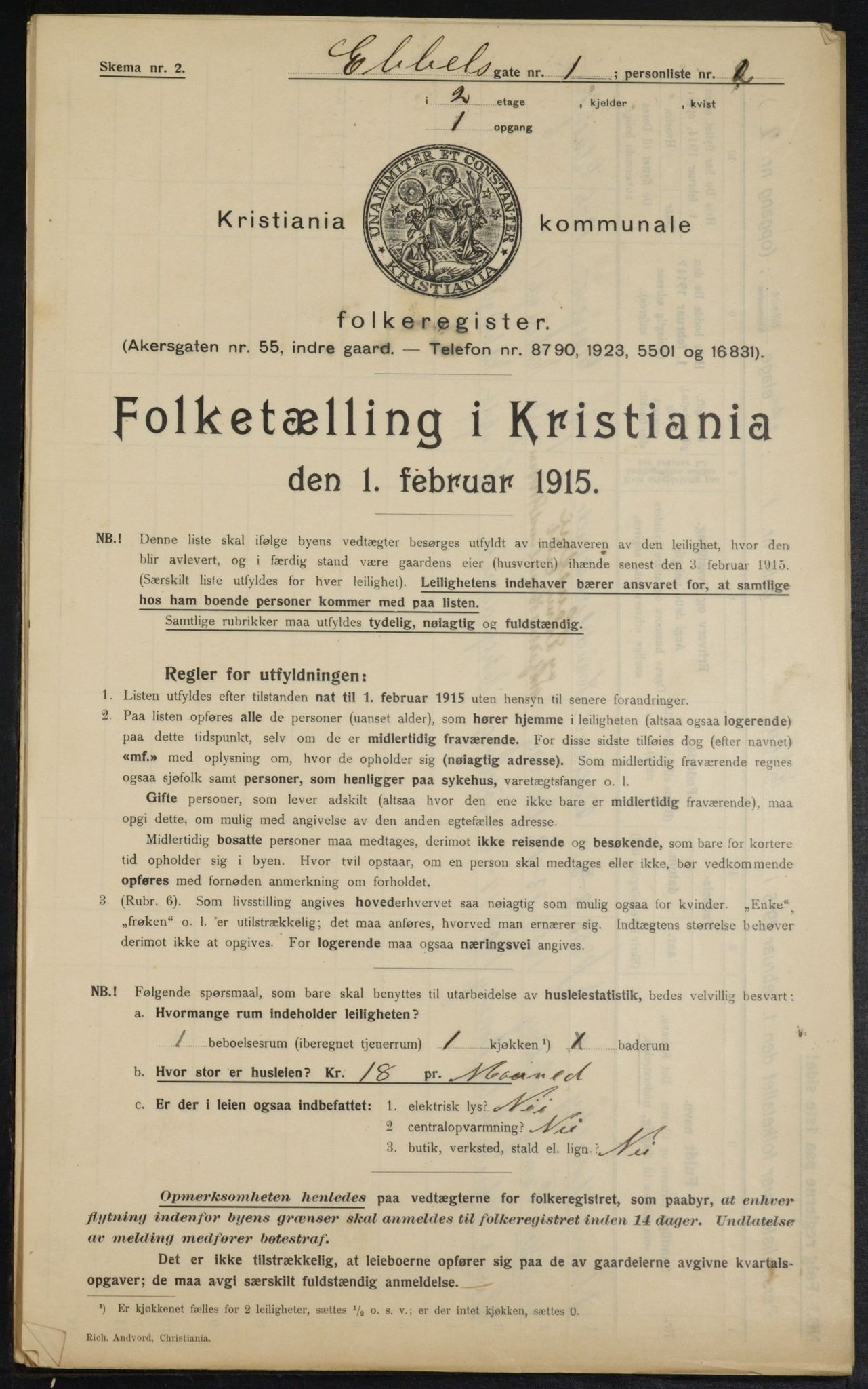 OBA, Municipal Census 1915 for Kristiania, 1915, p. 17551