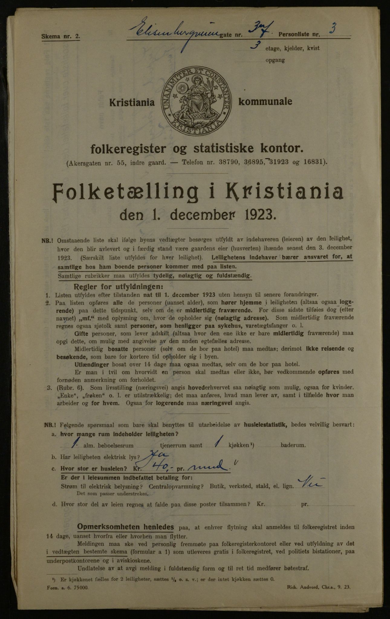 OBA, Municipal Census 1923 for Kristiania, 1923, p. 23211