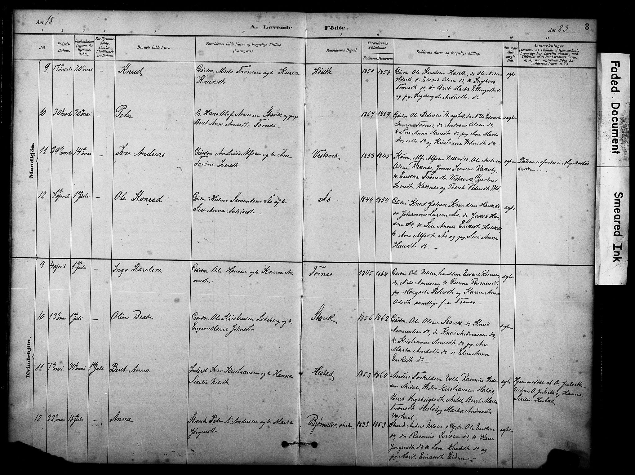 Ministerialprotokoller, klokkerbøker og fødselsregistre - Møre og Romsdal, AV/SAT-A-1454/565/L0755: Parish register (copy) no. 565C04, 1883-1903, p. 3