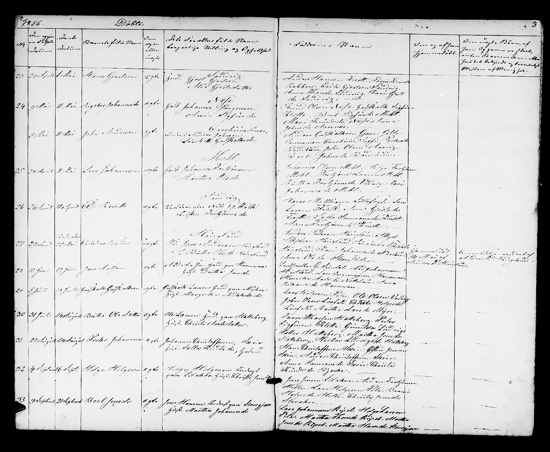 Kvinnherad sokneprestembete, AV/SAB-A-76401/H/Hab: Parish register (copy) no. A 1, 1856-1873, p. 3