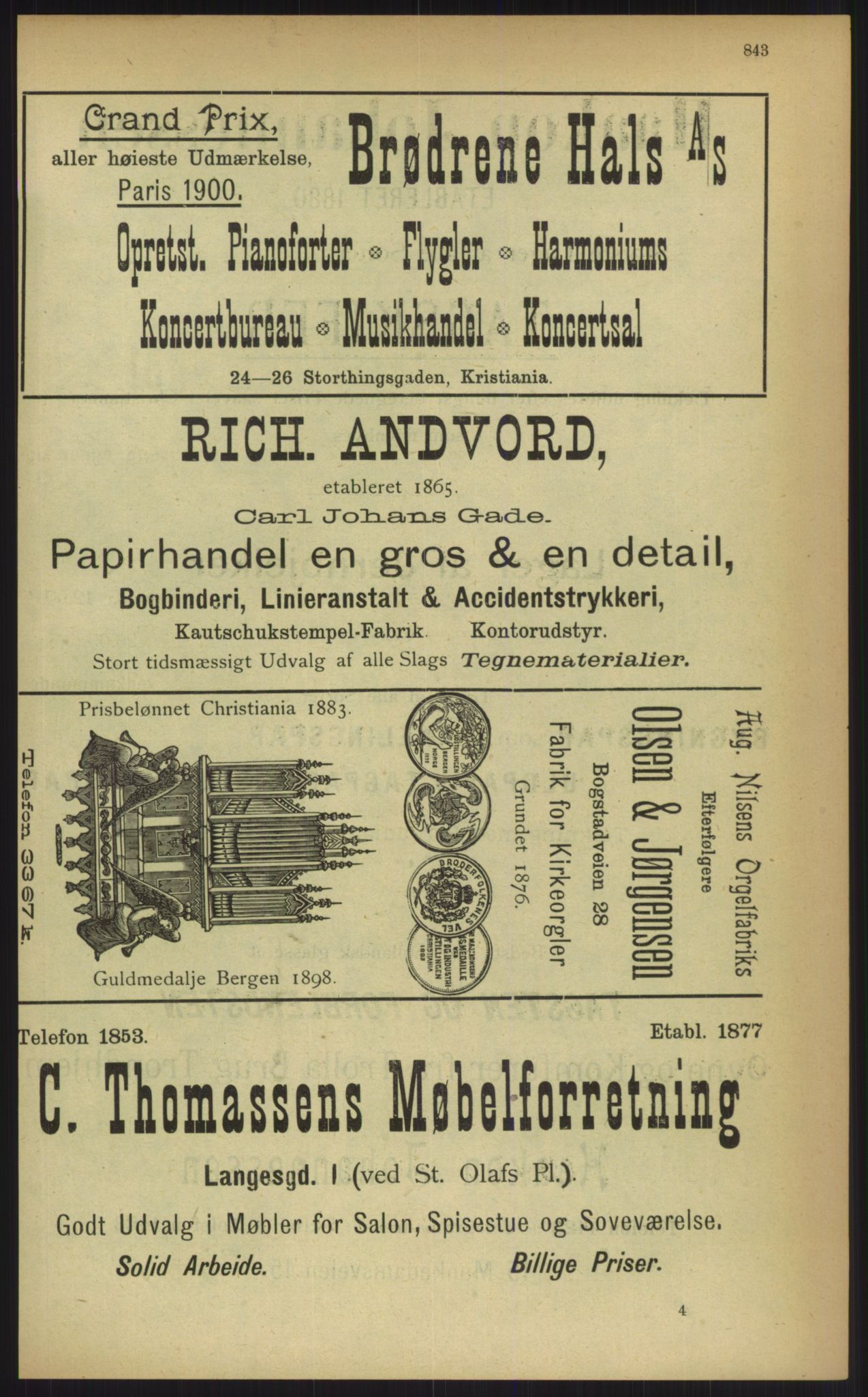 Kristiania/Oslo adressebok, PUBL/-, 1903, p. 843