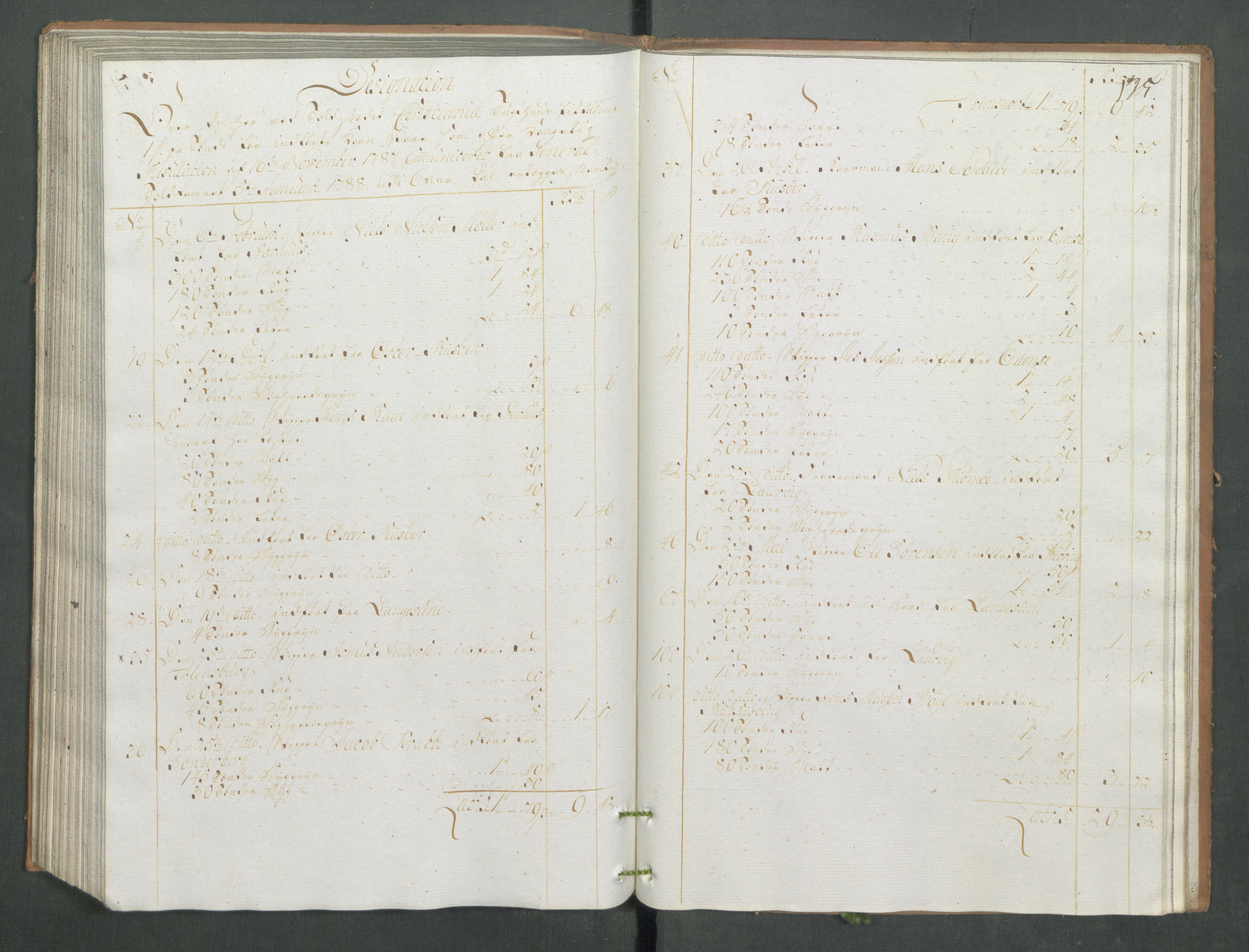 Generaltollkammeret, tollregnskaper, RA/EA-5490/R13/L0085/0001: Tollregnskaper Kragerø / Inngående tollbok, 1790-1792, p. 174b-175a