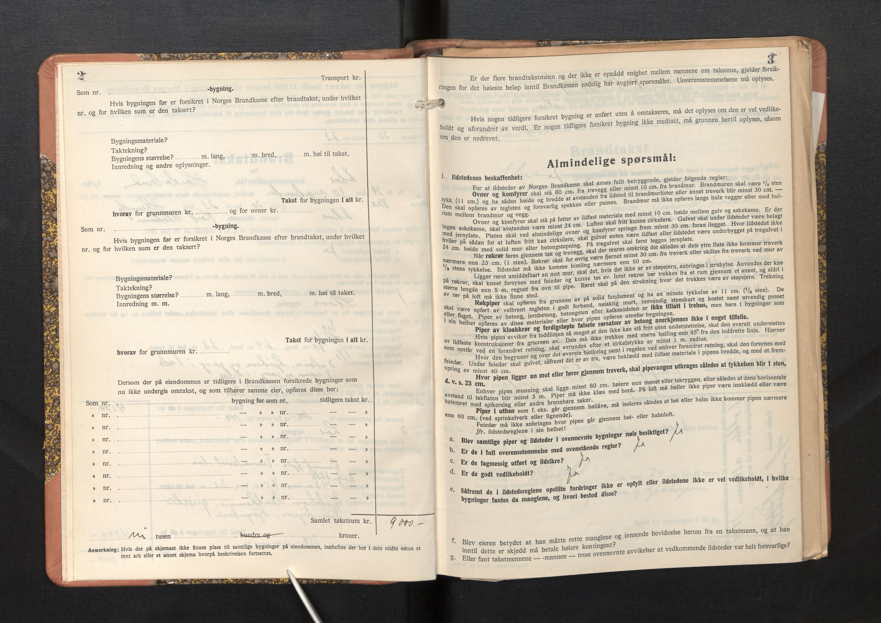 Lensmannen i Etne, SAB/A-31601/0012/L0002: Branntakstprotokoll, skjematakst, 1939-1948, p. 2-3