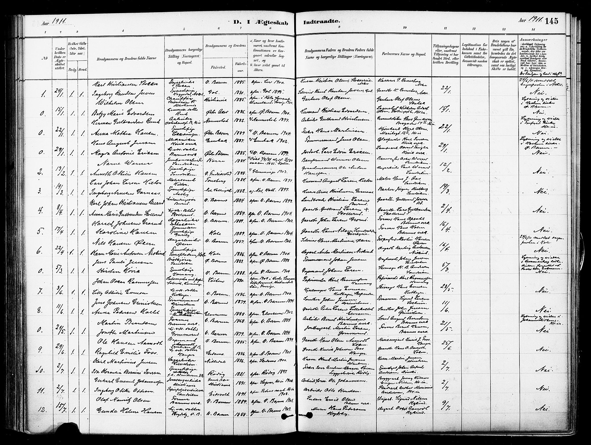 Asker prestekontor Kirkebøker, SAO/A-10256a/F/Fb/L0002: Parish register (official) no. II 2, 1879-1921, p. 145