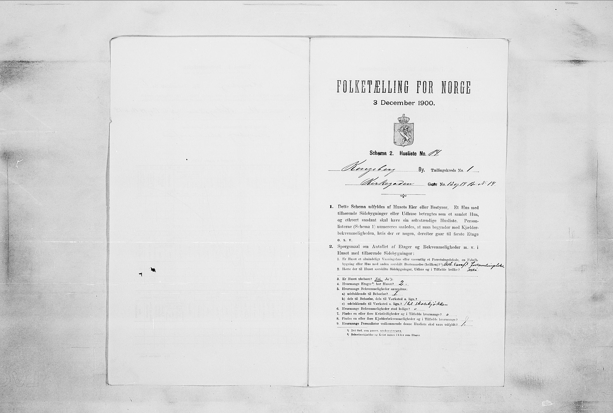RA, 1900 census for Kongsberg, 1900, p. 90