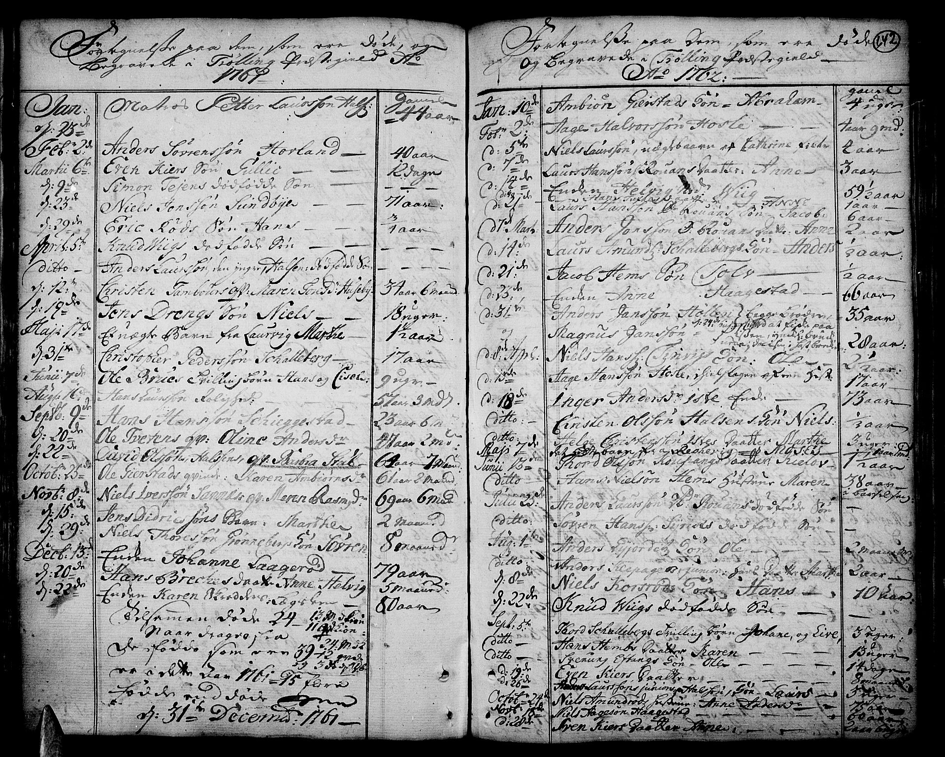 Tjølling kirkebøker, AV/SAKO-A-60/F/Fa/L0003: Parish register (official) no. 3, 1735-1778, p. 142