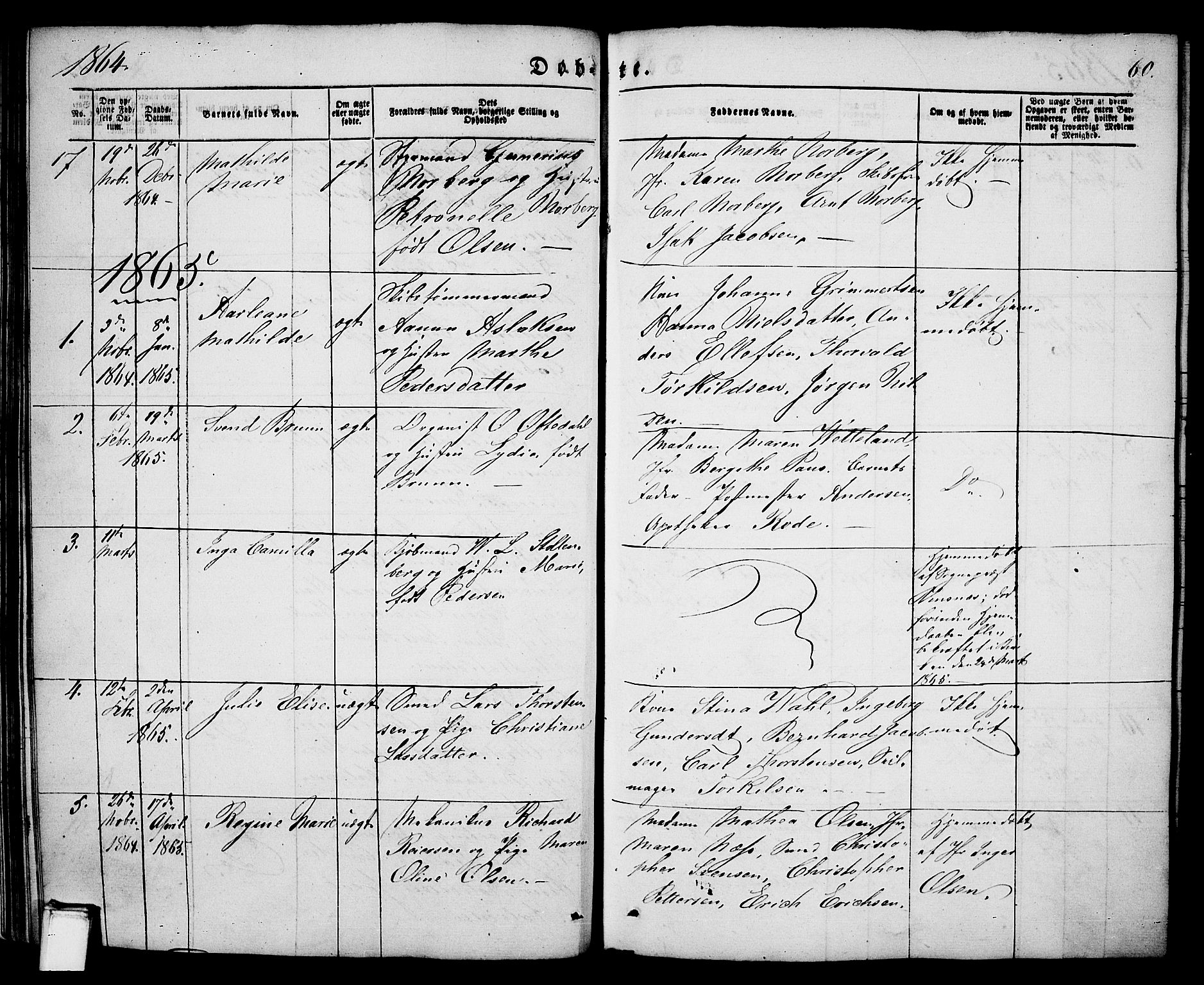 Porsgrunn kirkebøker , SAKO/A-104/G/Ga/L0002: Parish register (copy) no. I 2, 1847-1877, p. 60