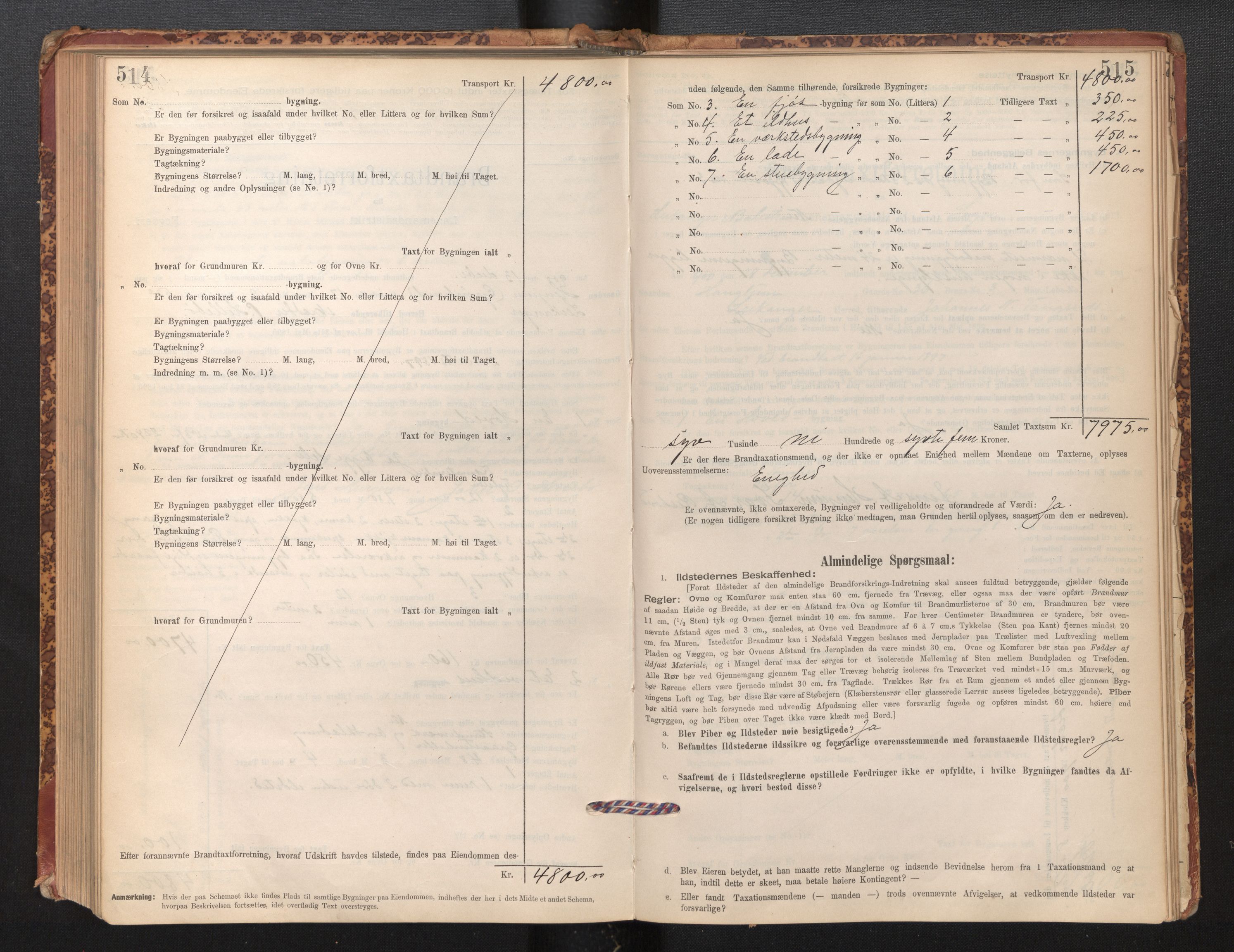 Lensmannen i Leikanger, AV/SAB-A-29201/0012/L0004: Branntakstprotokoll, skjematakst, 1894-1903, p. 514-515