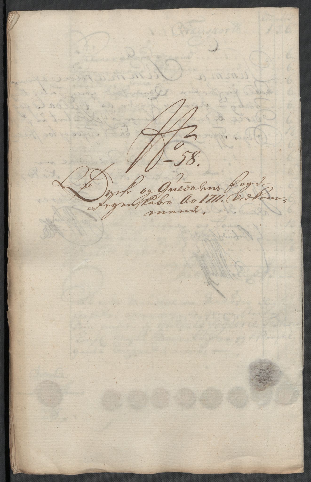 Rentekammeret inntil 1814, Reviderte regnskaper, Fogderegnskap, AV/RA-EA-4092/R60/L3961: Fogderegnskap Orkdal og Gauldal, 1711, p. 354