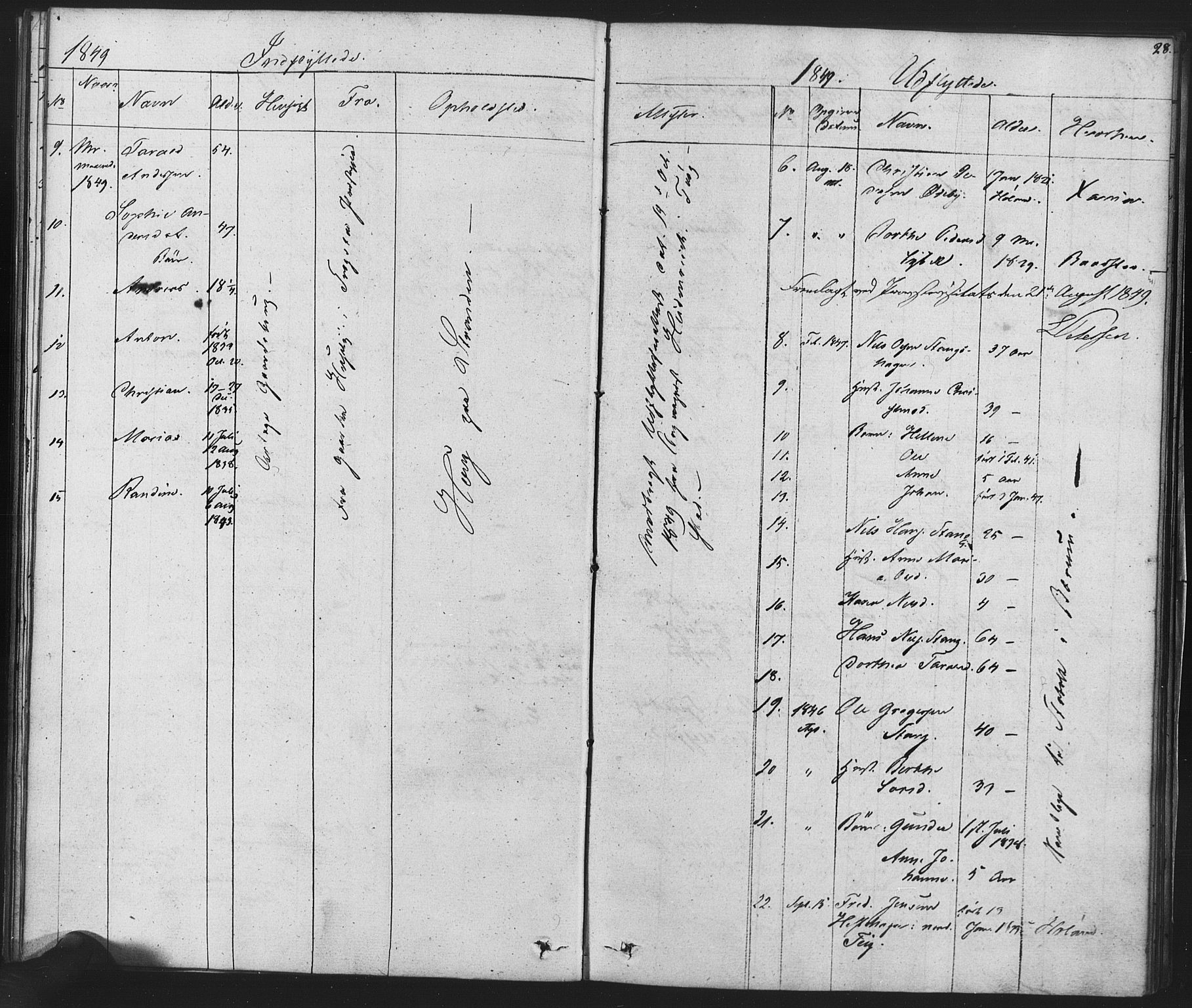 Enebakk prestekontor Kirkebøker, SAO/A-10171c/F/Fa/L0014: Parish register (official) no. I 14, 1833-1878, p. 28