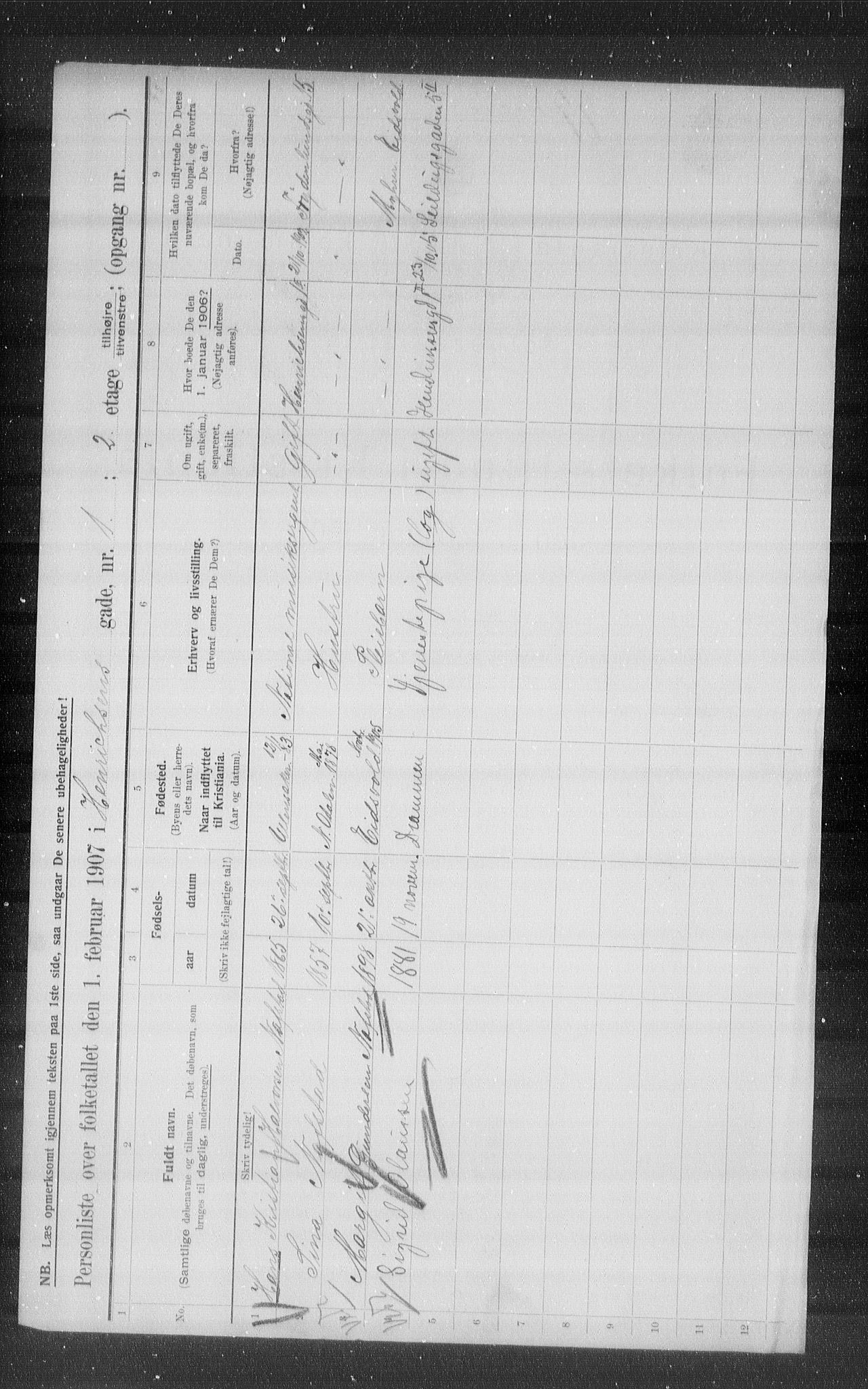 OBA, Municipal Census 1907 for Kristiania, 1907, p. 19821