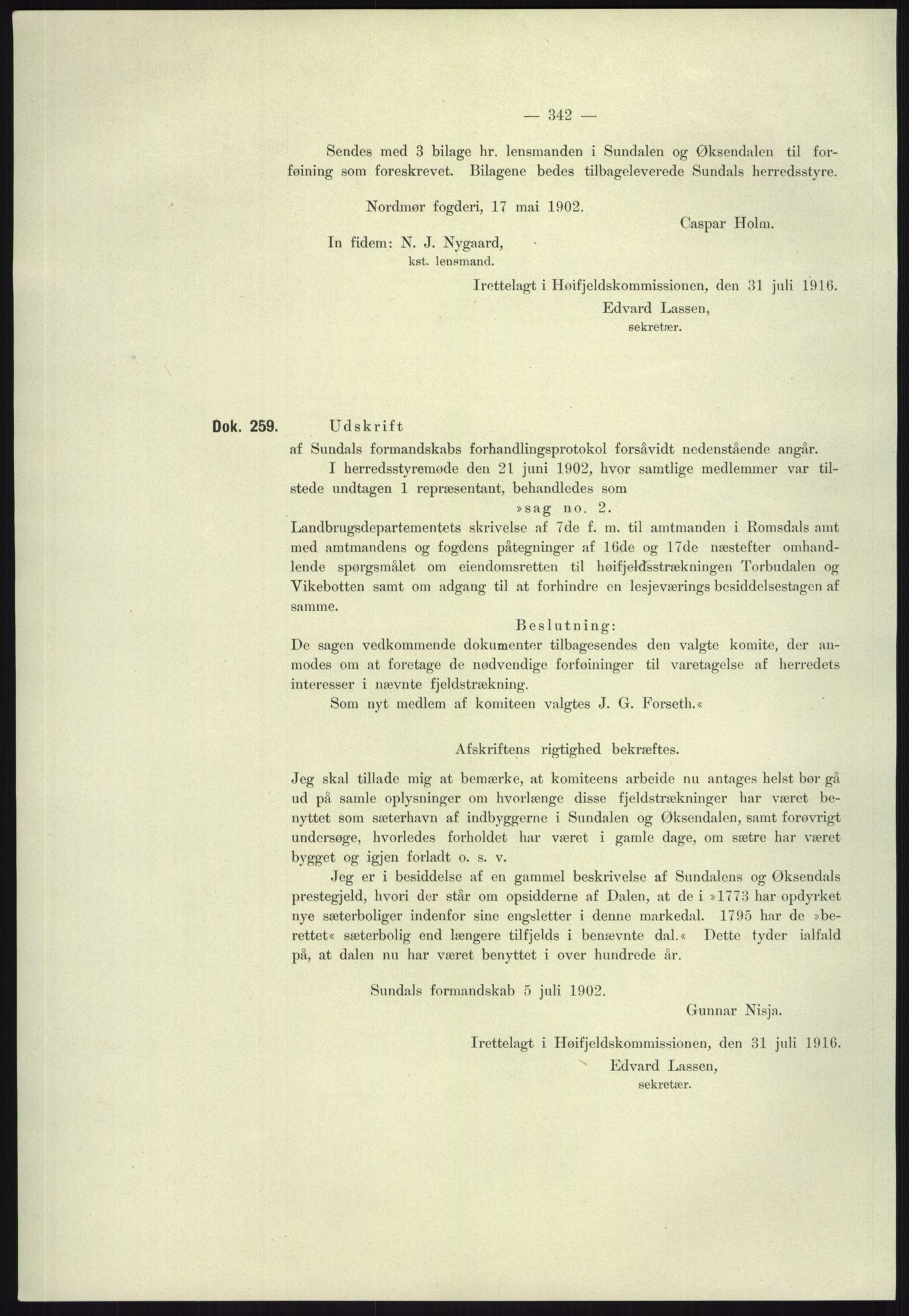 Høyfjellskommisjonen, AV/RA-S-1546/X/Xa/L0001: Nr. 1-33, 1909-1953, p. 2535