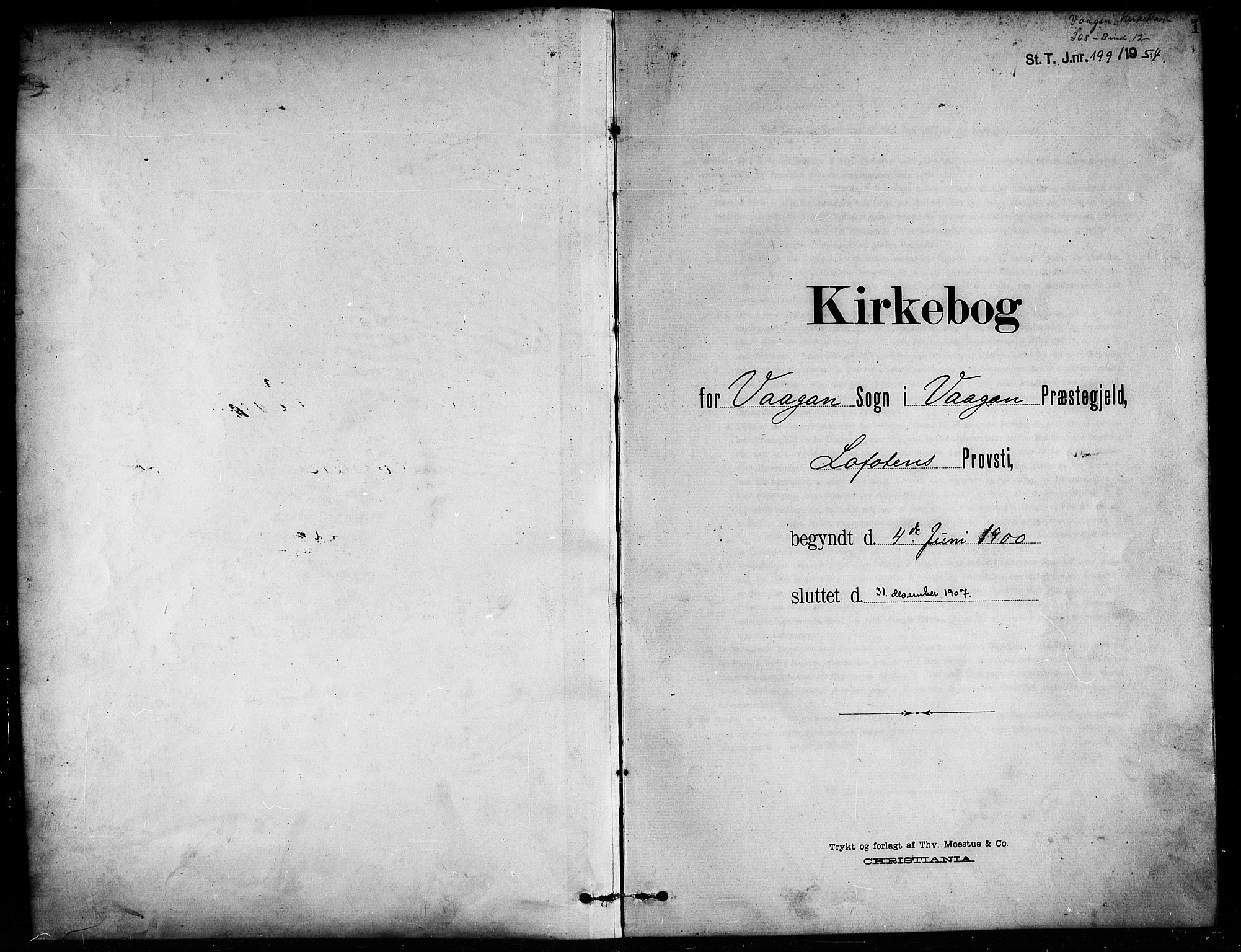 Ministerialprotokoller, klokkerbøker og fødselsregistre - Nordland, SAT/A-1459/874/L1078: Parish register (copy) no. 874C07, 1900-1907, p. 1