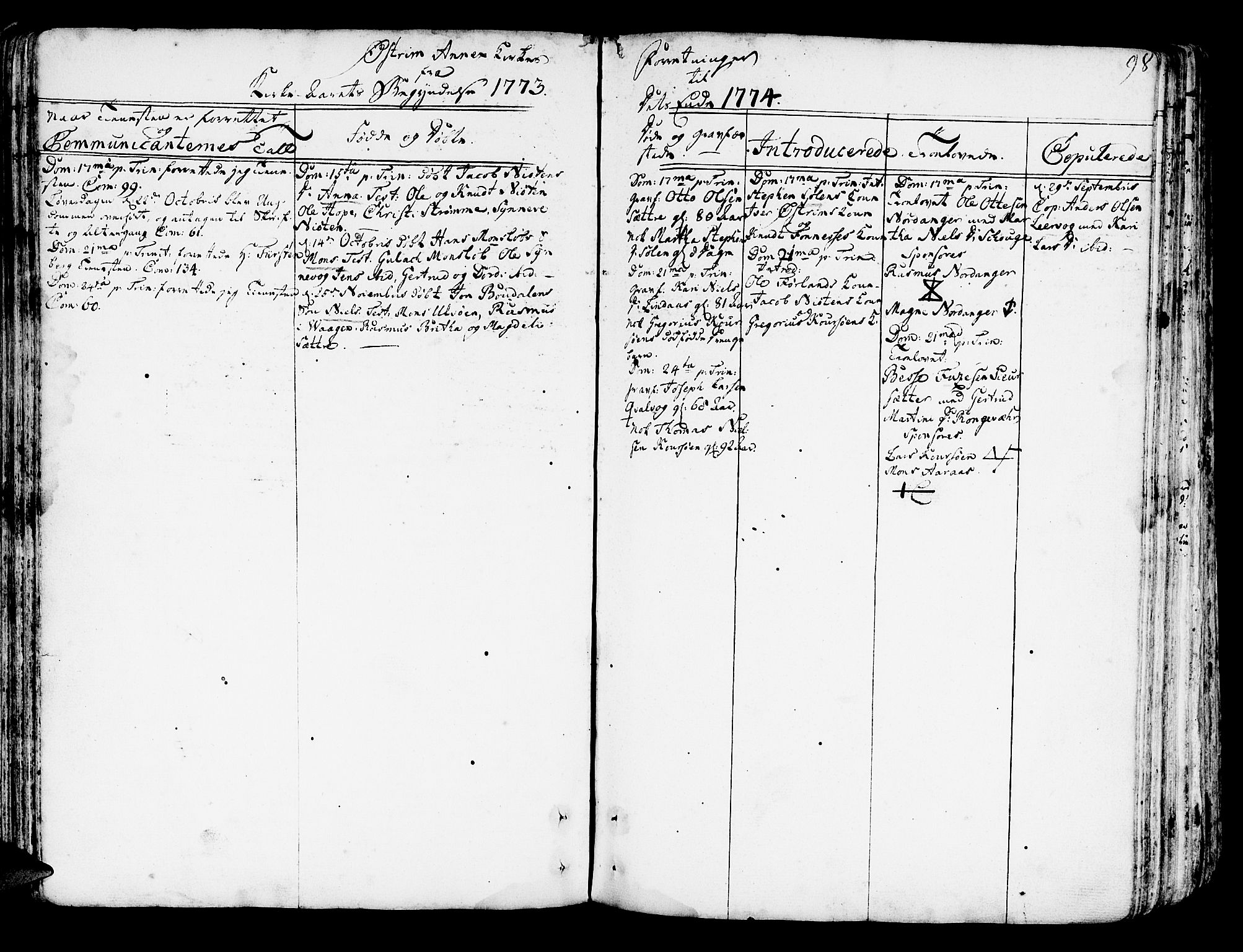 Lindås Sokneprestembete, AV/SAB-A-76701/H/Haa/Haaa/L0004: Parish register (official) no. A 4, 1764-1791, p. 98