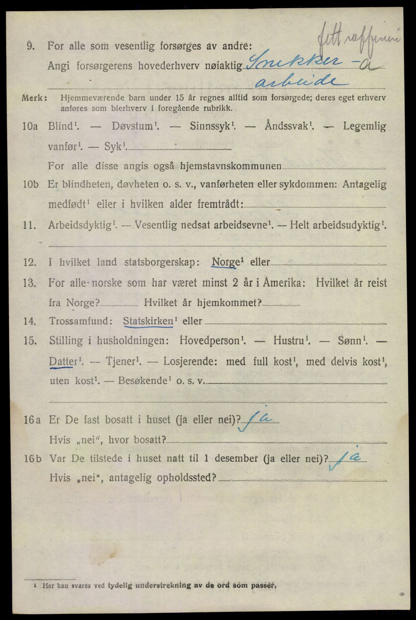 SAKO, 1920 census for Sandeherred, 1920, p. 15275