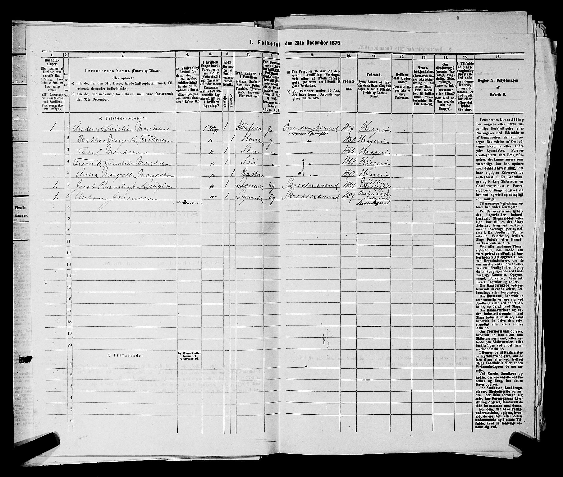 SAKO, 1875 census for 0801P Kragerø, 1875, p. 534