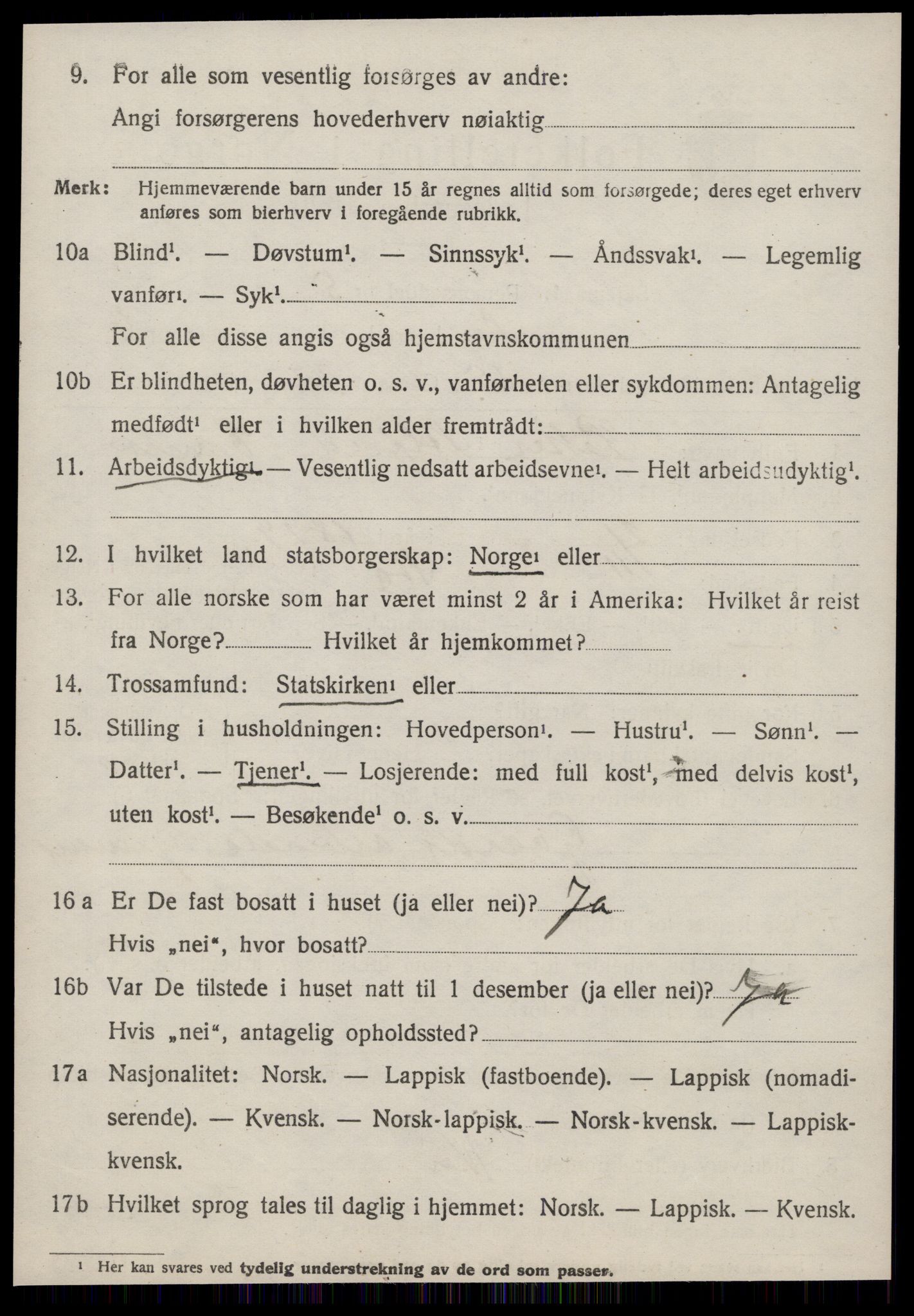 SAT, 1920 census for Å, 1920, p. 2891