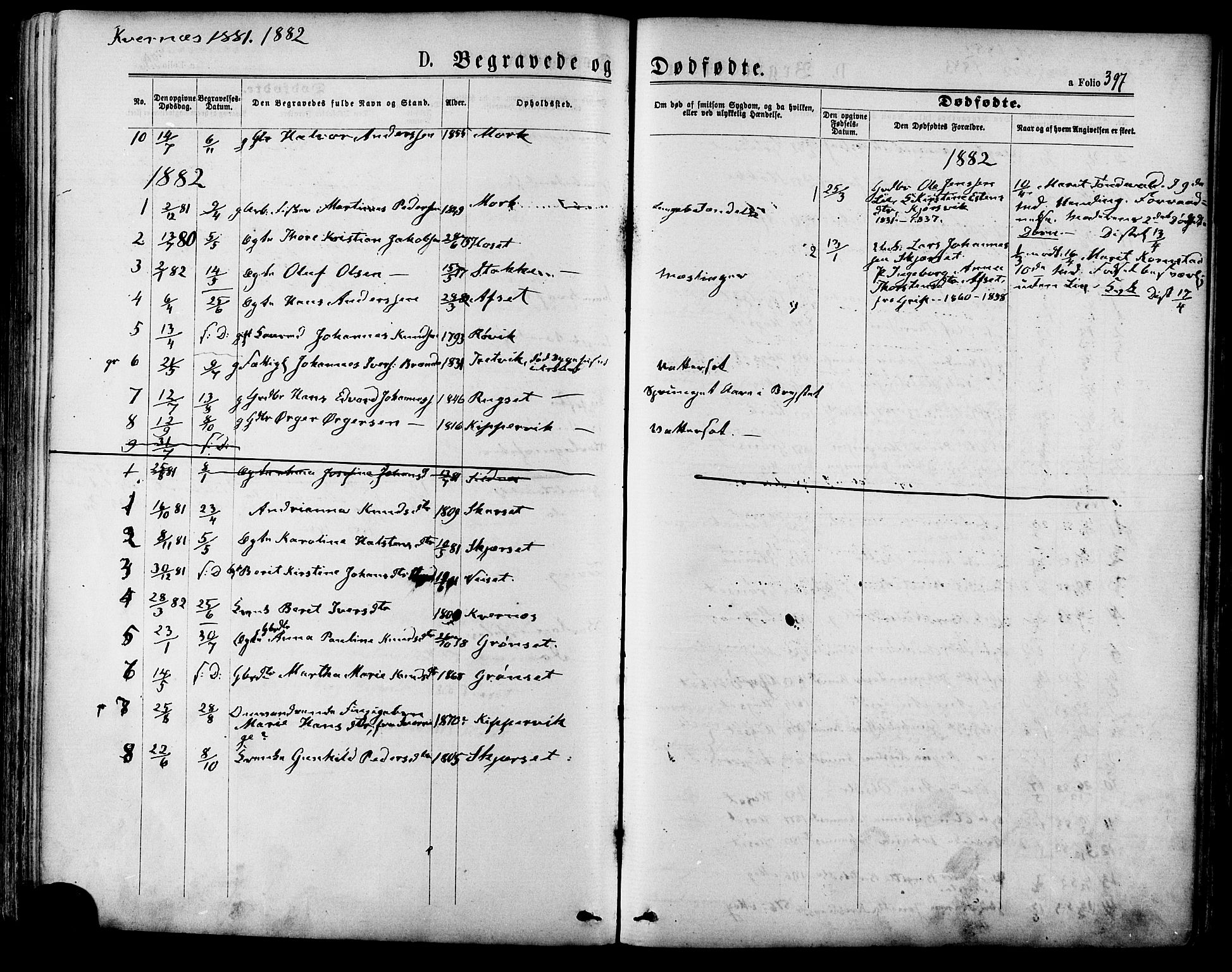 Ministerialprotokoller, klokkerbøker og fødselsregistre - Møre og Romsdal, SAT/A-1454/568/L0805: Parish register (official) no. 568A12 /1, 1869-1884, p. 397