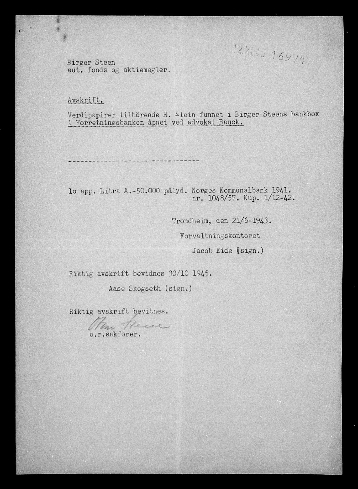 Justisdepartementet, Tilbakeføringskontoret for inndratte formuer, AV/RA-S-1564/H/Hc/Hca/L0902: --, 1945-1947, p. 209