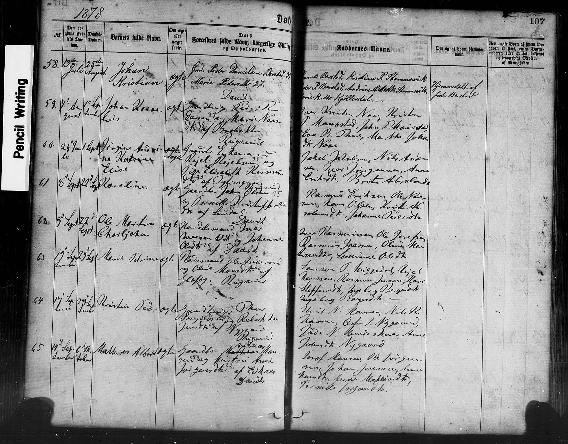 Davik sokneprestembete, AV/SAB-A-79701/H/Haa/Haaa/L0006: Parish register (official) no. A 6, 1867-1881, p. 107